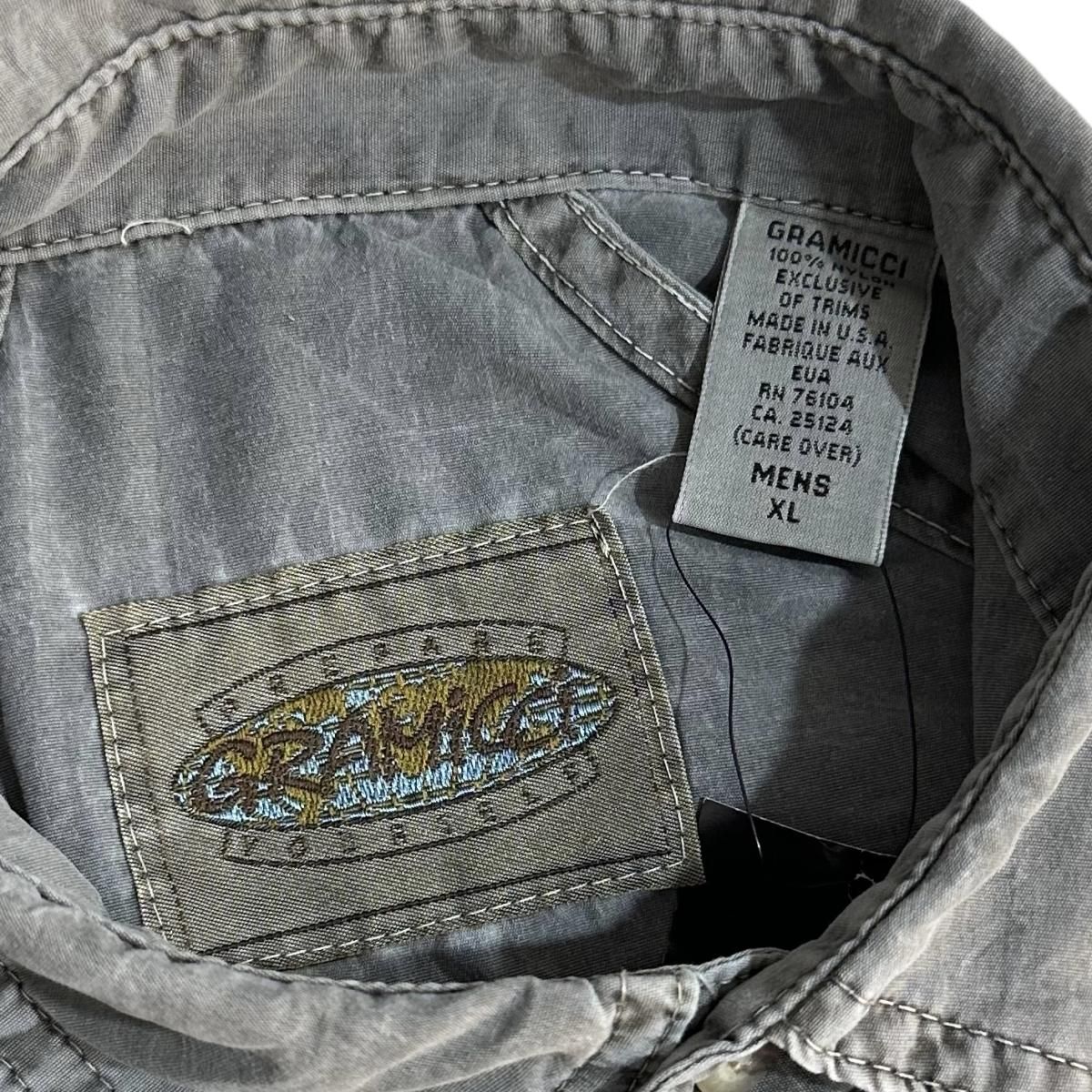 USA製 90s GRAMICCI Nylon L/S Shirt 灰 XL グラミチ 長袖 USA製 90s GRAMICCI Nylon L/S Shirt 灰 XL グラミチ 長袖