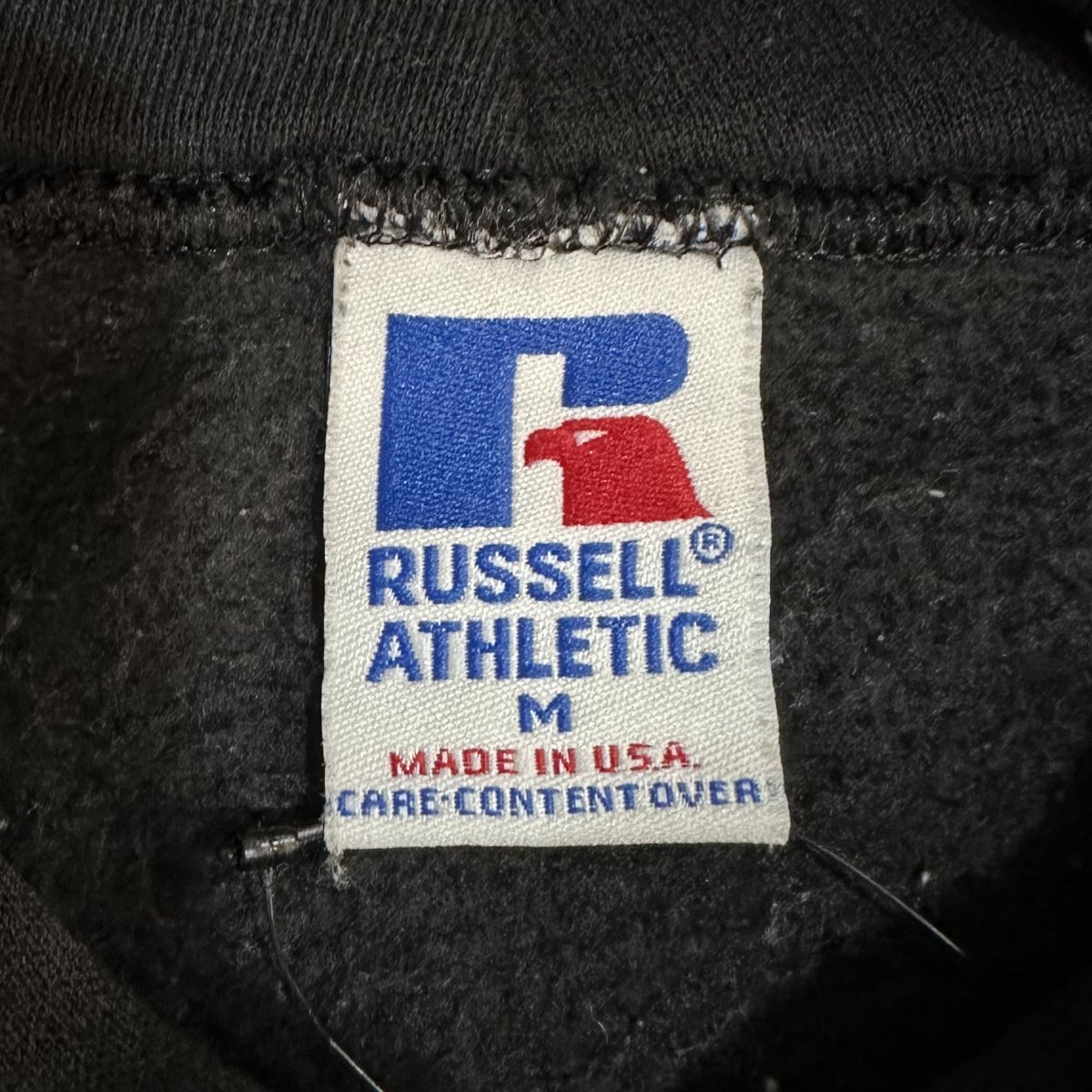 USA製 90s RUSSELL ATHLETIC Logo Pullover Sweat Hoodie M 黒 
