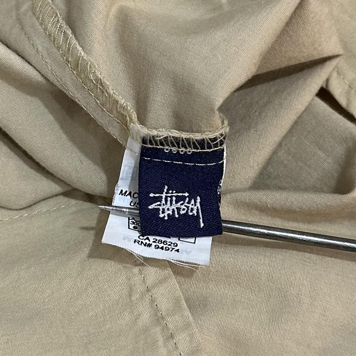 USA製 90s~00s OLD STUSSY Cotton BD L/S Shirt カーキ L USA製 90s~00s OLD STUSSY Cotton BD L/S Shirt カーキ L