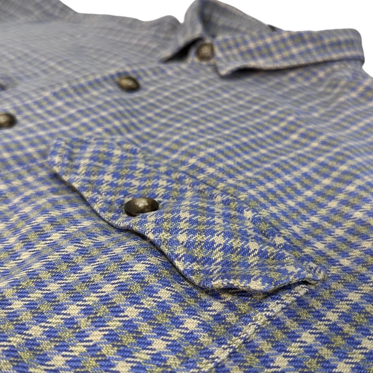 99年製 patagonia Heavy Flannel Shirt 青黄 L 90s パタゴニア 99年製 patagonia Heavy Flannel Shirt 青黄 L 90s パタゴニア