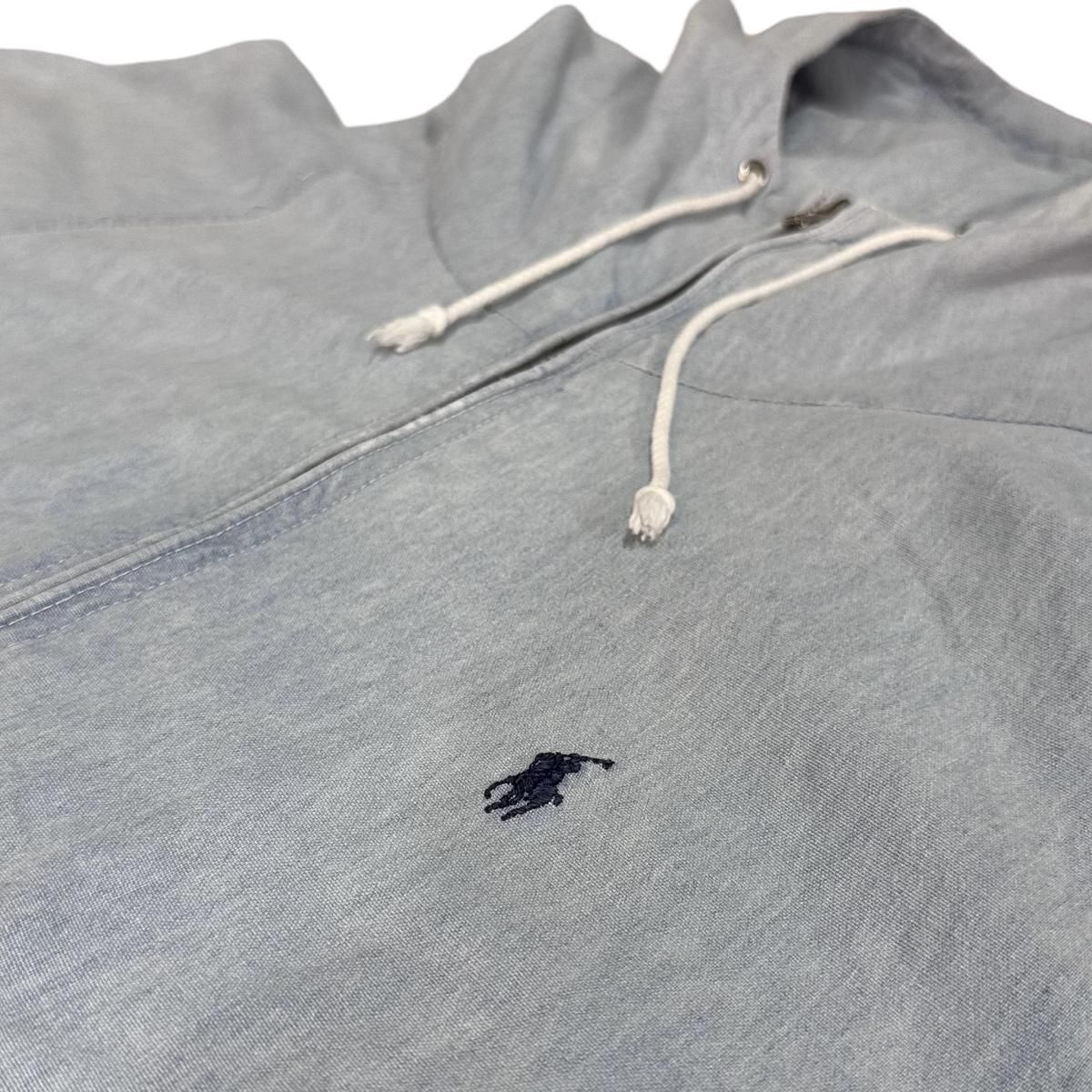 80s Polo Ralph Lauren Chambray Hooded Jacket 薄青 M ポロ 80s Polo Ralph Lauren Chambray Hooded Jacket 薄青 M ポロ