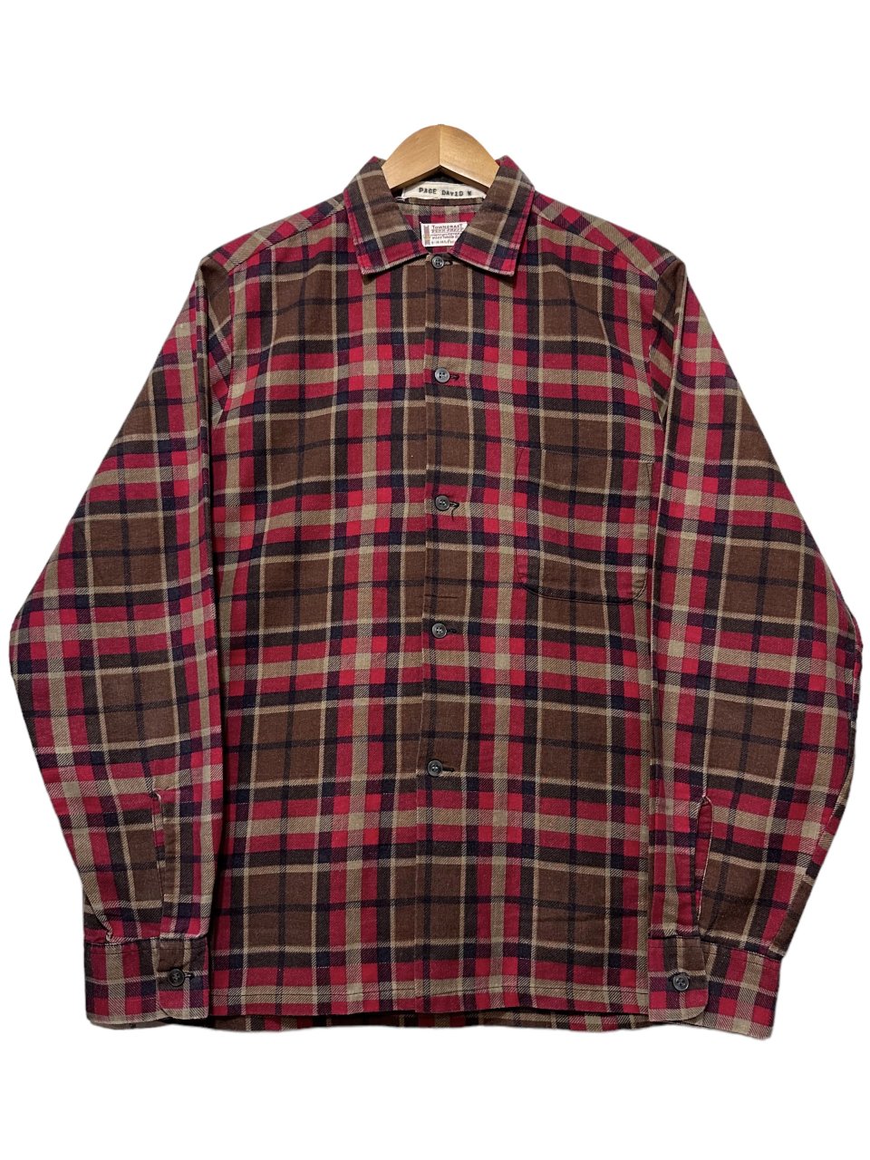 60s~70s TOWNCRAFT Print Flannel L/S Shirt 赤茶黒 S タウンクラフト 長袖 プリントネルシャツ  チェックシャツ PENNY'S ペニーズ - NEWJOKE ONLINE STORE