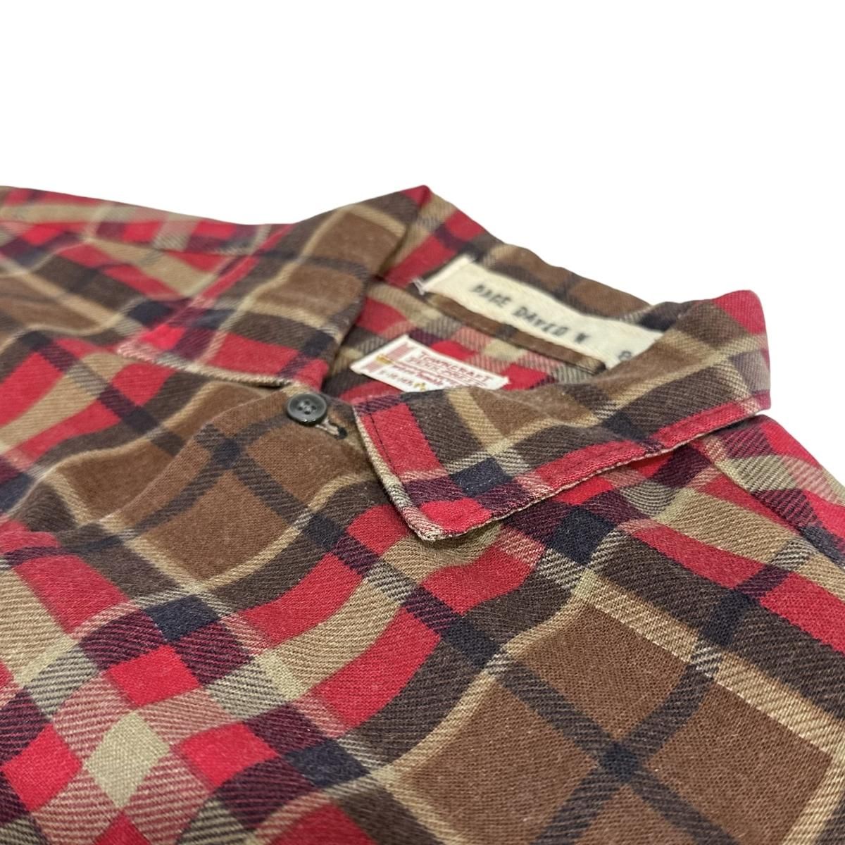60s~70s TOWNCRAFT Print Flannel L/S Shirt 赤茶黒 S タウン 60s~70s TOWNCRAFT Print Flannel L/S Shirt 赤茶黒 S タウン