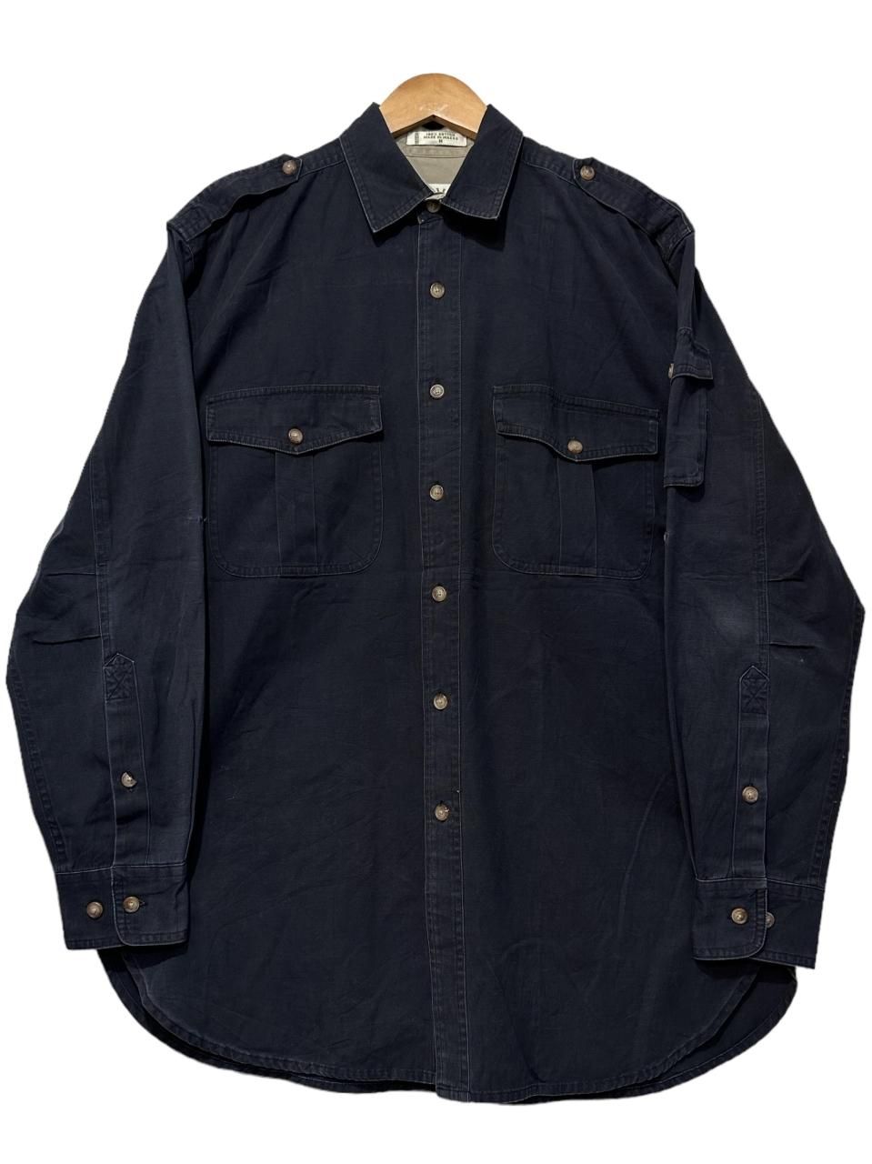 00s ORVIS Cotton L/S Safari Shirt 黒 M オービス 長袖 00s ORVIS Cotton L/S Safari Shirt 黒 M オービス 長袖