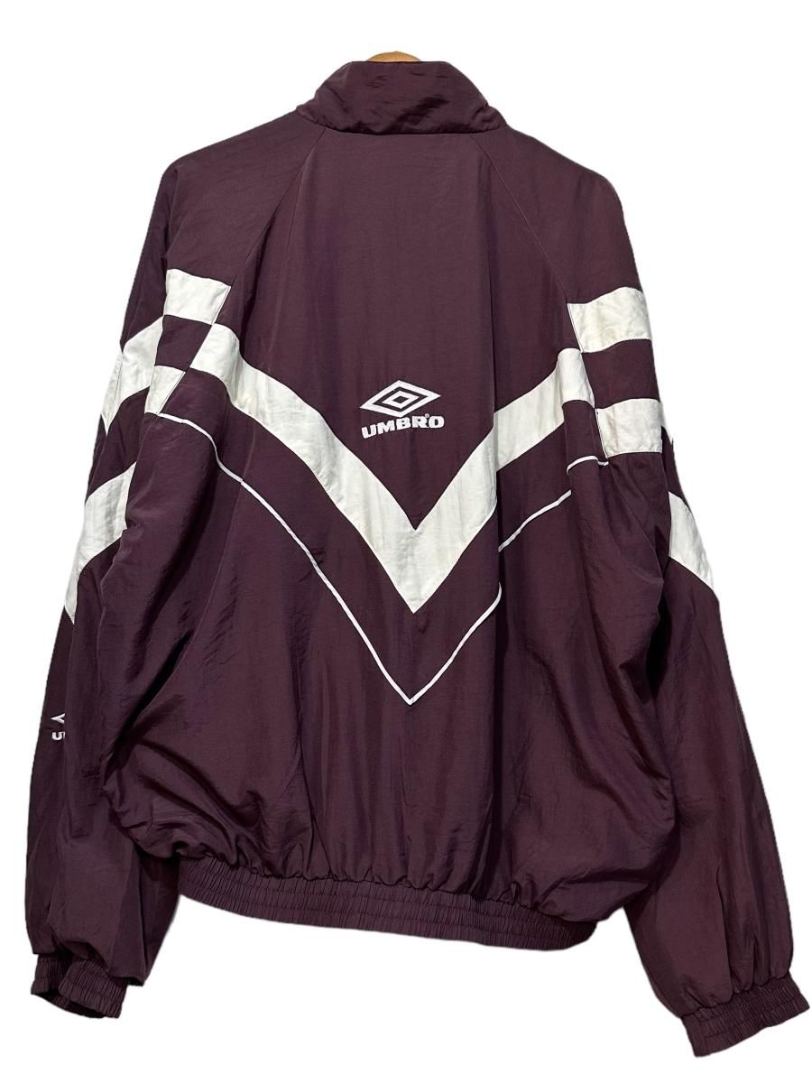90s UMBRO Logo Nylon Jacket エンジ白 XL アンブロ ロゴ 90s UMBRO Logo Nylon Jacket エンジ白 XL アンブロ ロゴ