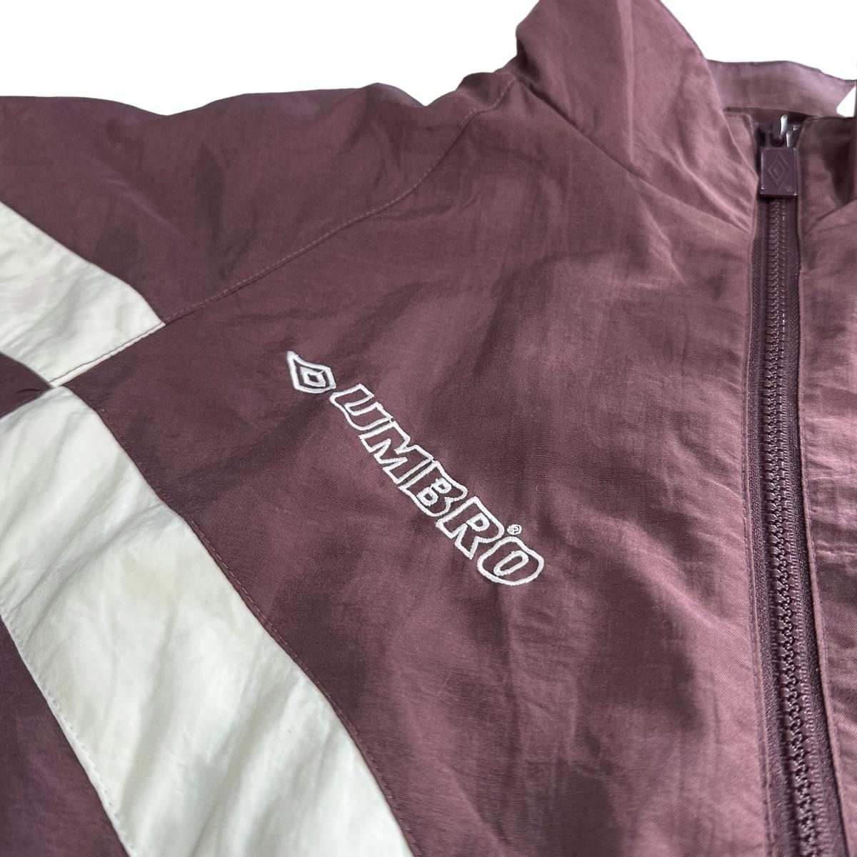 90s UMBRO Logo Nylon Jacket エンジ白 XL アンブロ ロゴ 90s UMBRO Logo Nylon Jacket エンジ白 XL アンブロ ロゴ