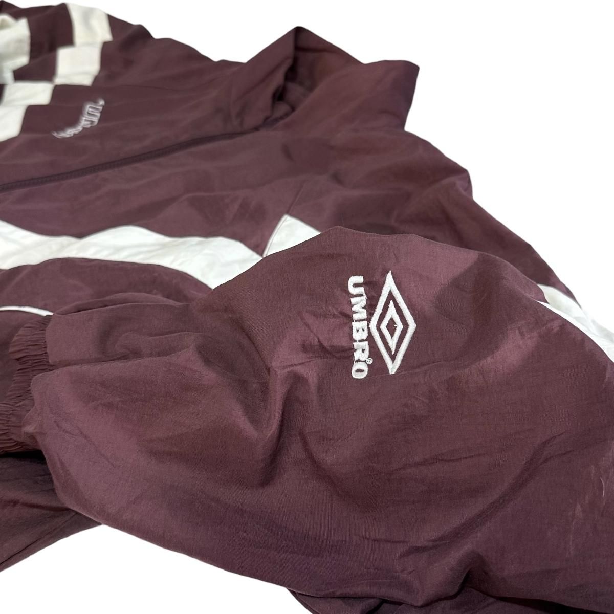 90s UMBRO Logo Nylon Jacket エンジ白 XL アンブロ ロゴ 90s UMBRO Logo Nylon Jacket エンジ白 XL アンブロ ロゴ