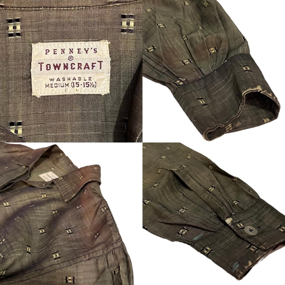 50s TOWNCRAFT Rayon Open Collar L/S Shirt オリーブ M タウン 50s TOWNCRAFT Rayon Open Collar L/S Shirt オリーブ M タウン