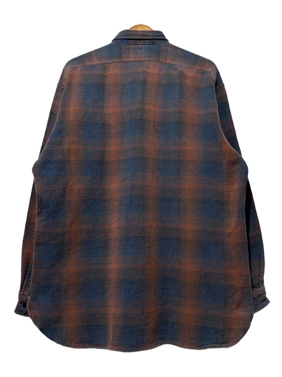 90s RRL Ombre Check Flannel L/S Shirt オレンジ青 L ダブル
