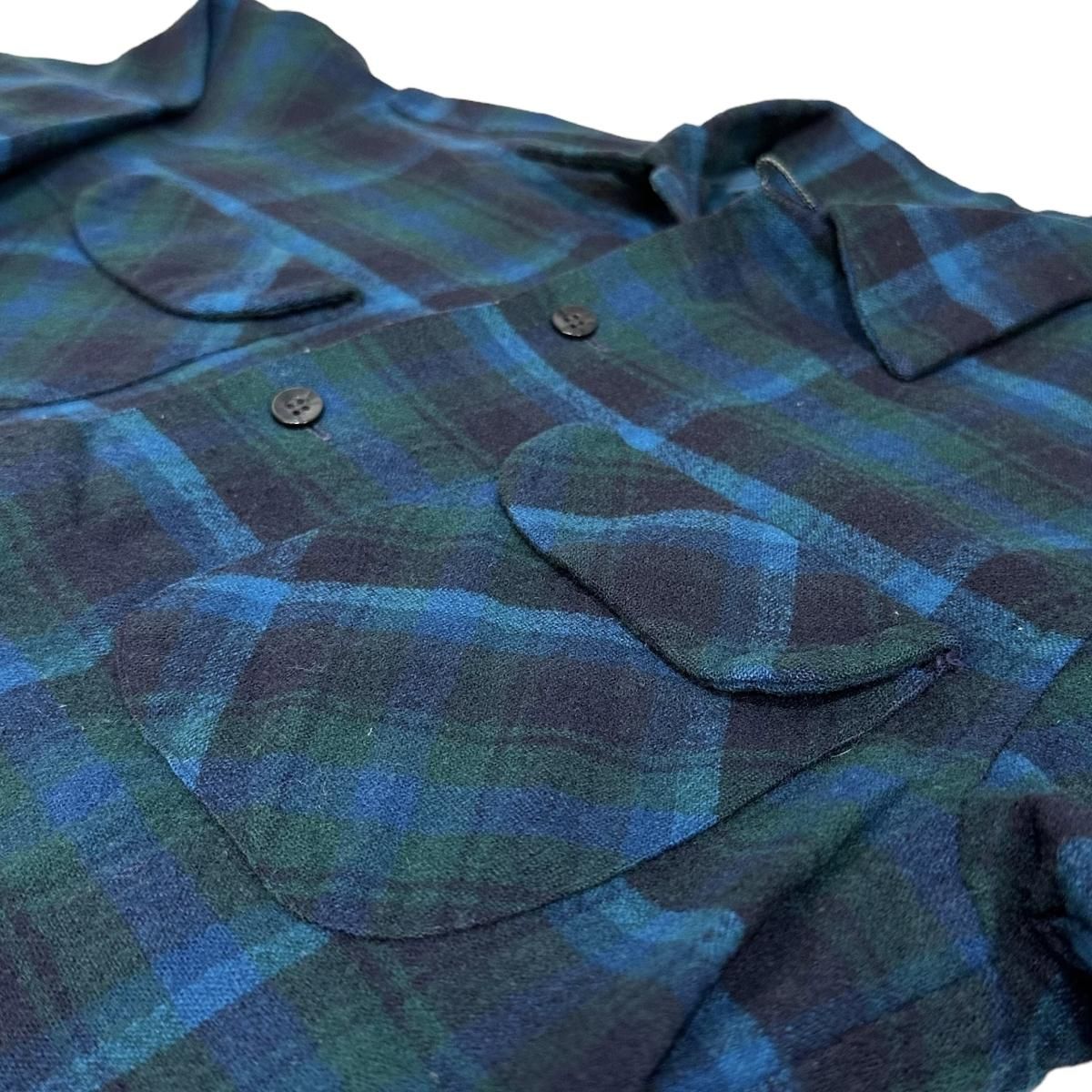 60s PENDLETON Wool Board Shirt 青緑 M ペンドルトン 長袖 60s PENDLETON Wool Board Shirt 青緑 M ペンドルトン 長袖