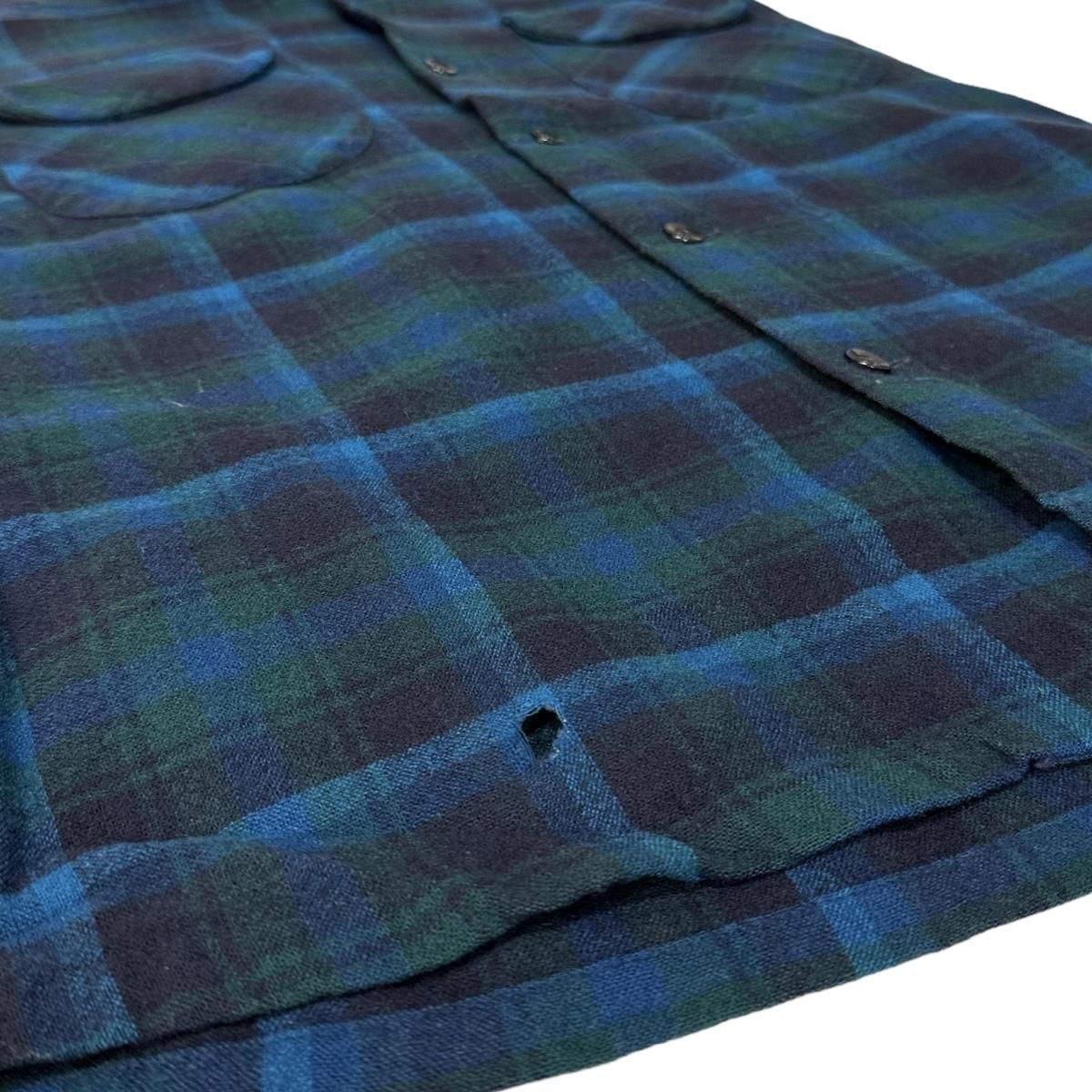 60s PENDLETON Wool Board Shirt 青緑 M ペンドルトン 長袖