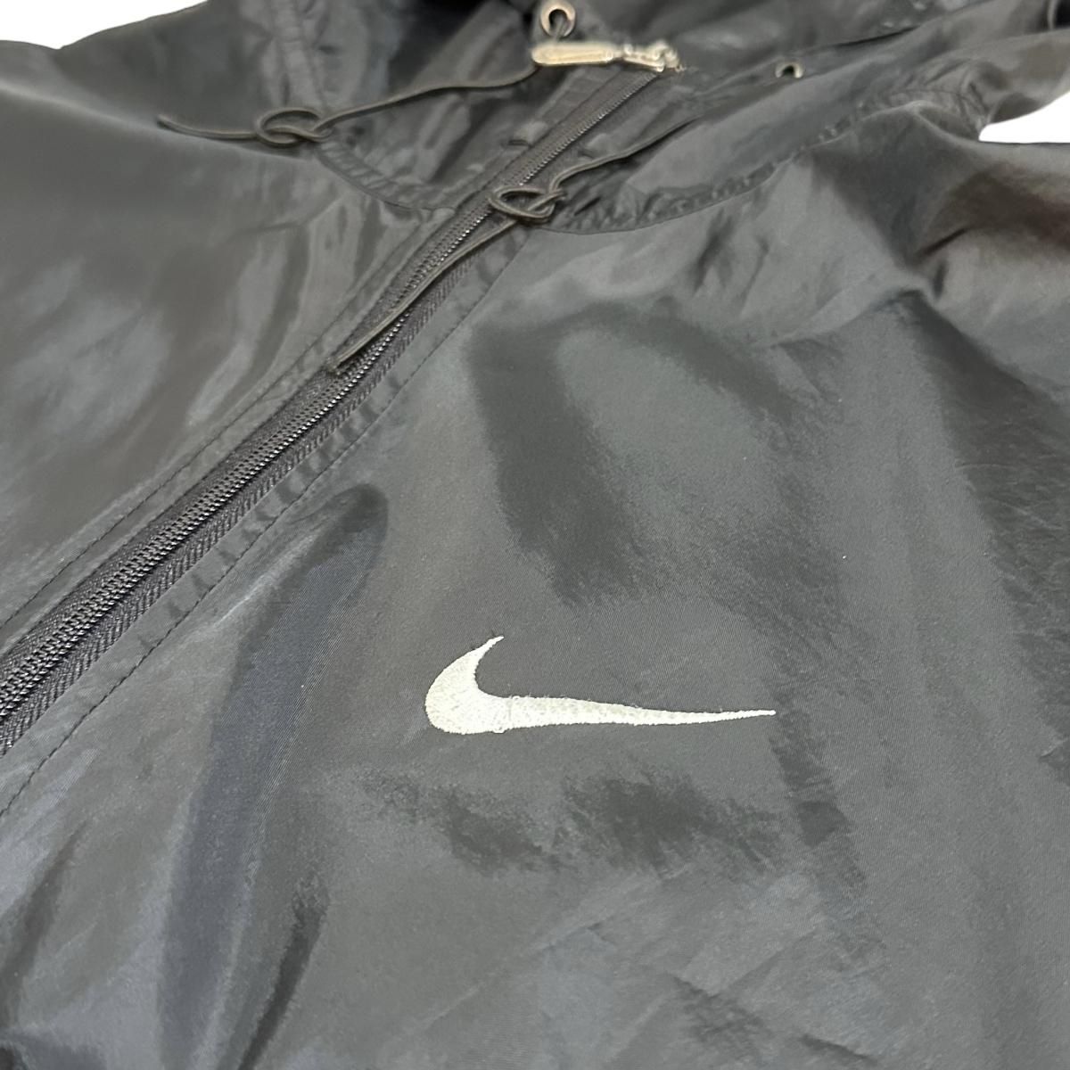 98年製 NIKE Logo Nylon Anorak Parka 黒 XL 銀タグ 90s ナイキ 98年製 NIKE Logo Nylon Anorak Parka 黒 XL 銀タグ 90s ナイキ