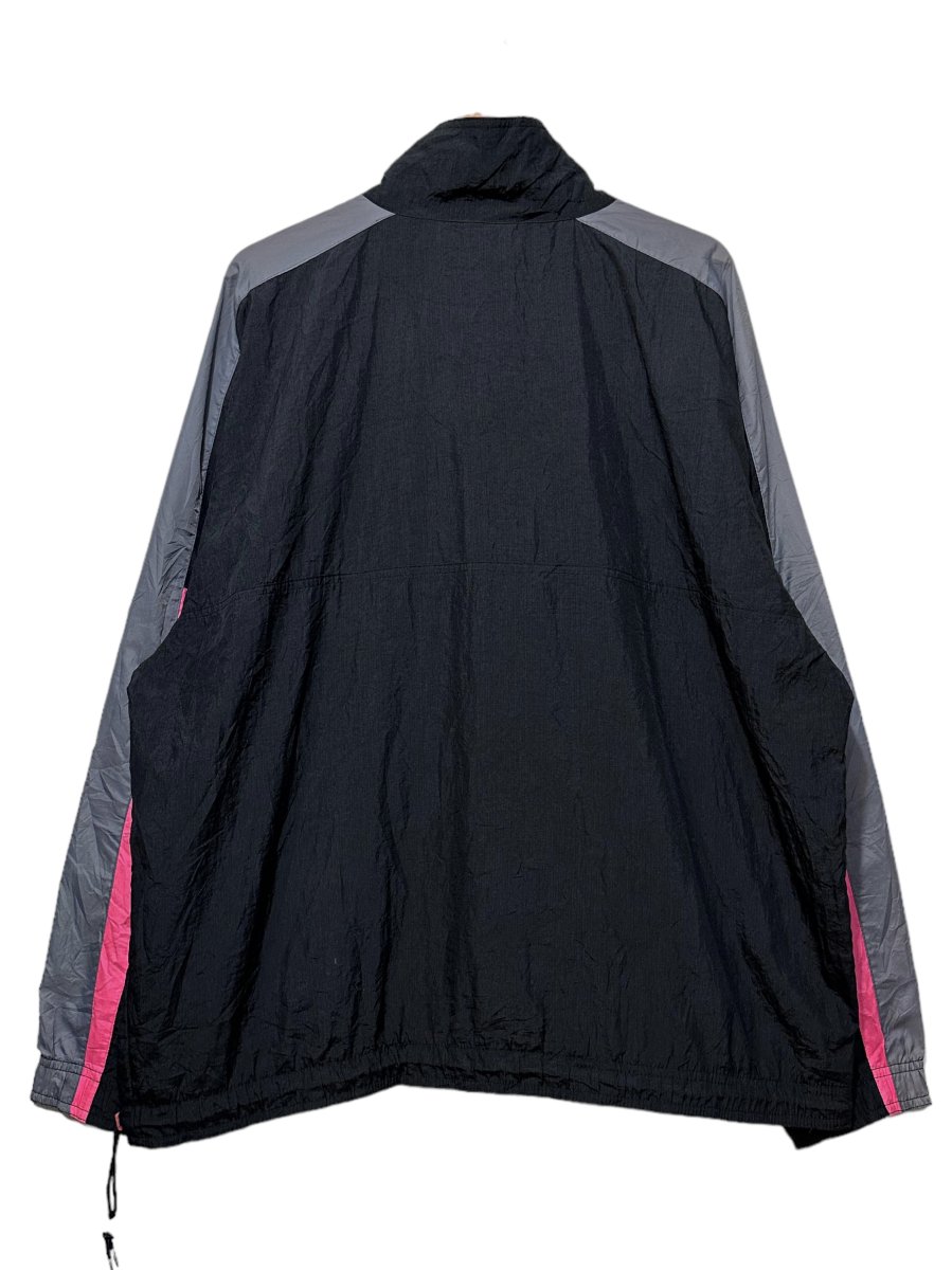 90s NIKE Half-Zip Nylon Pullover Jacket 黒 XL 銀タグ ナイキ