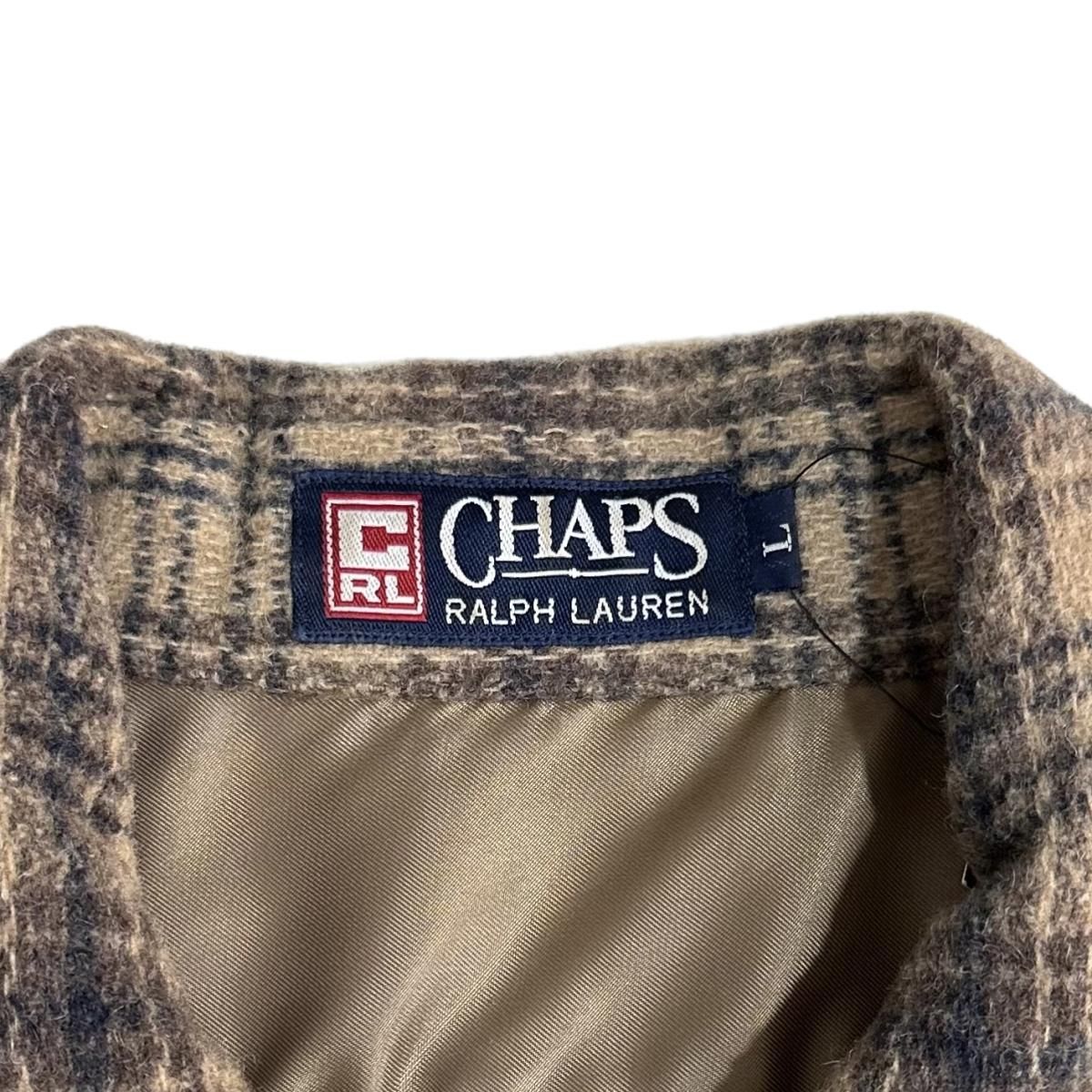 90s CHAPS Wool Half-Zip Pullover Shirt 茶 L チャップス 長袖 90s CHAPS Wool Half-Zip Pullover Shirt 茶 L チャップス 長袖