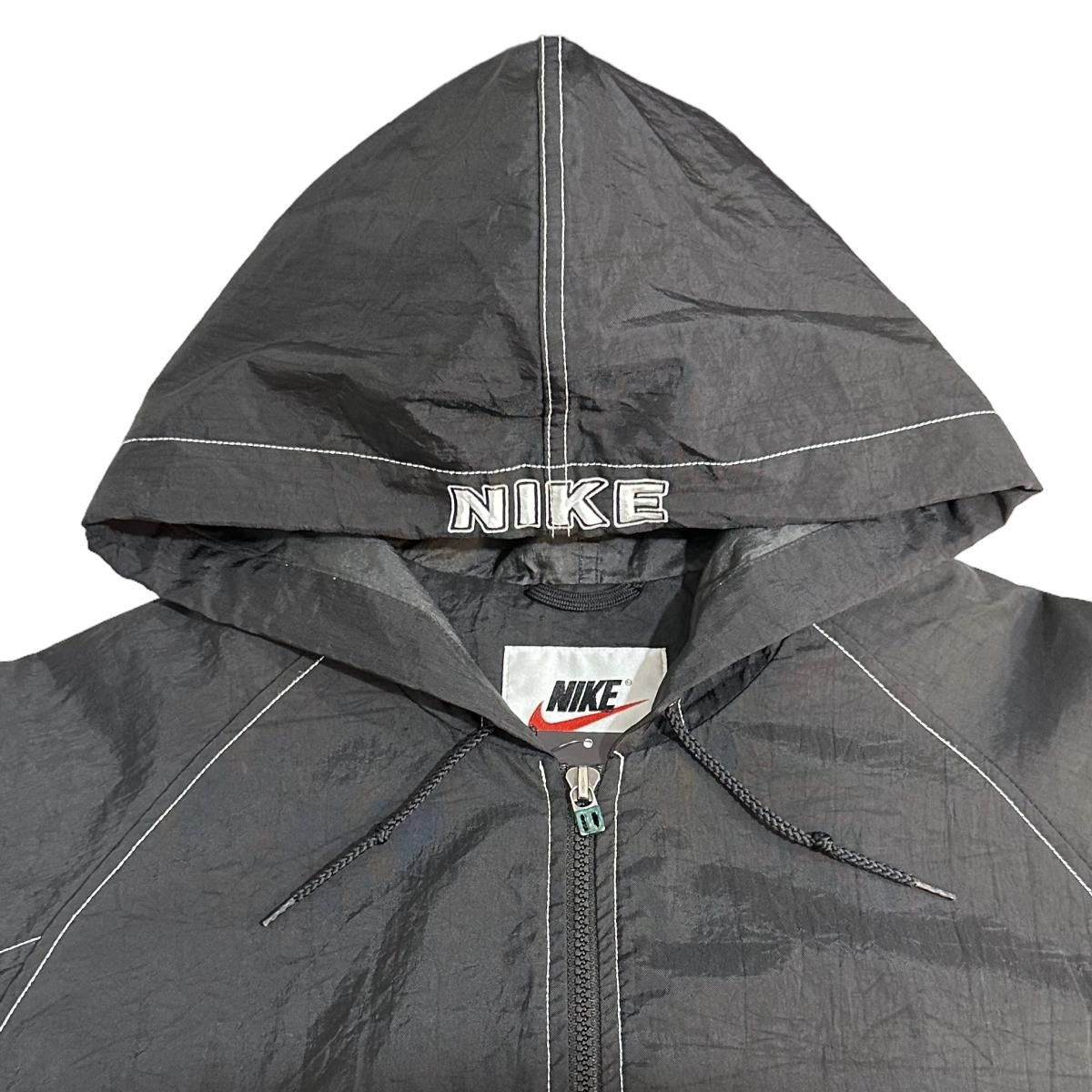 97年製 NIKE Logo Nylon Hooded Jacket 黒 M 90s ナイキ 97年製 NIKE Logo Nylon Hooded Jacket 黒 M 90s ナイキ