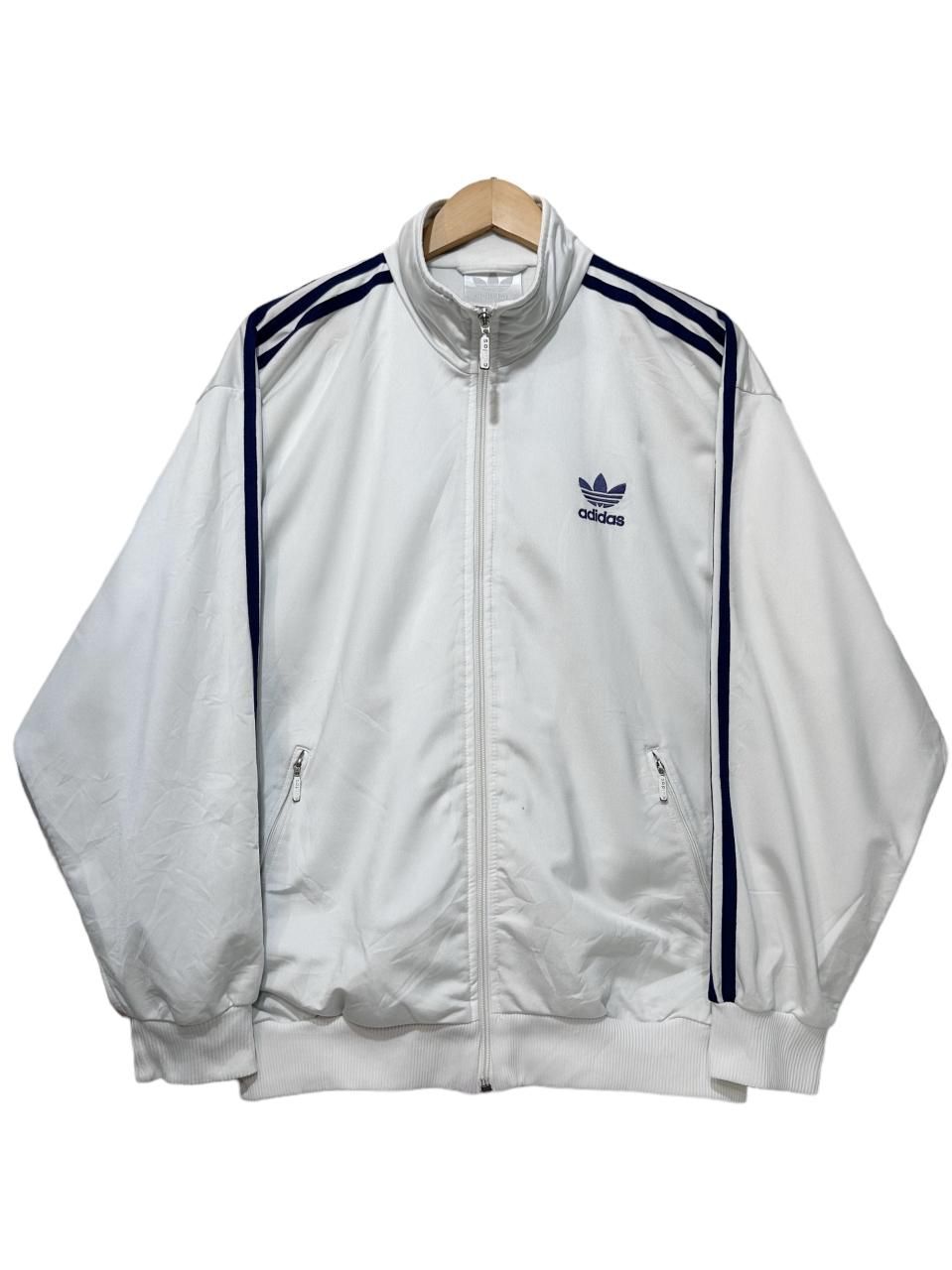 90s adidas Track Jacket 白紺 M アディダス トラックジャケット 