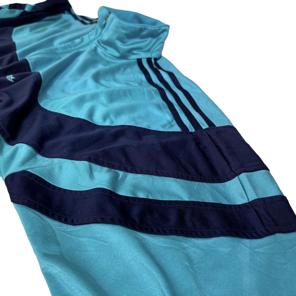90s adidas Track Jacket エメラルド紺 L アディダス トラック