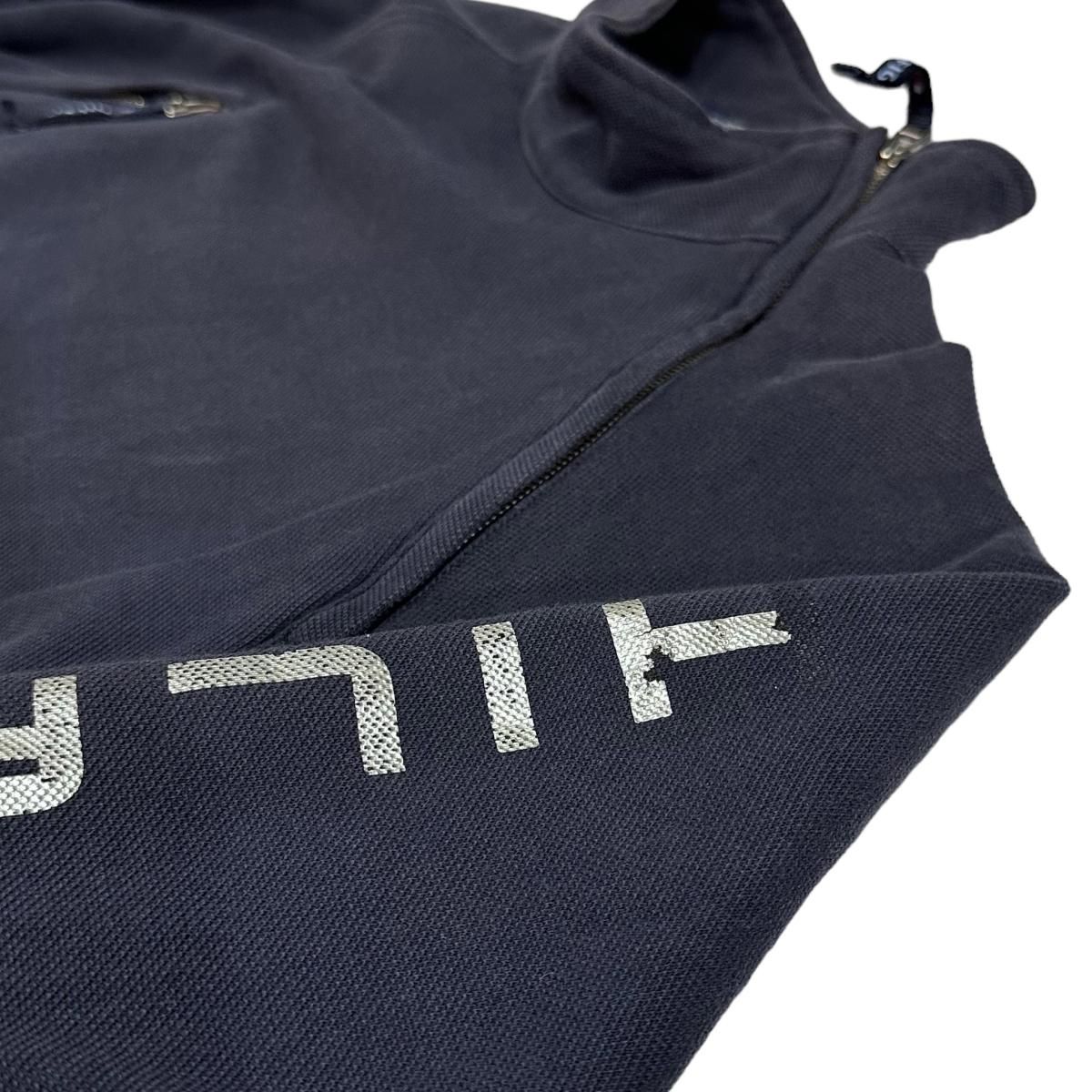 00s TOMMY HILFIGER Asymmetry Zip Pique Sweatshirt 紺 XXL 00s TOMMY HILFIGER Asymmetry Zip Pique Sweatshirt 紺 XXL