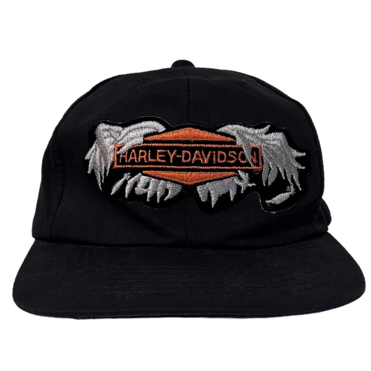 90s HARLEY DAVIDSON Logo 6 Pannel Cap 黒 ハーレー 90s HARLEY DAVIDSON Logo 6 Pannel Cap 黒 ハーレー