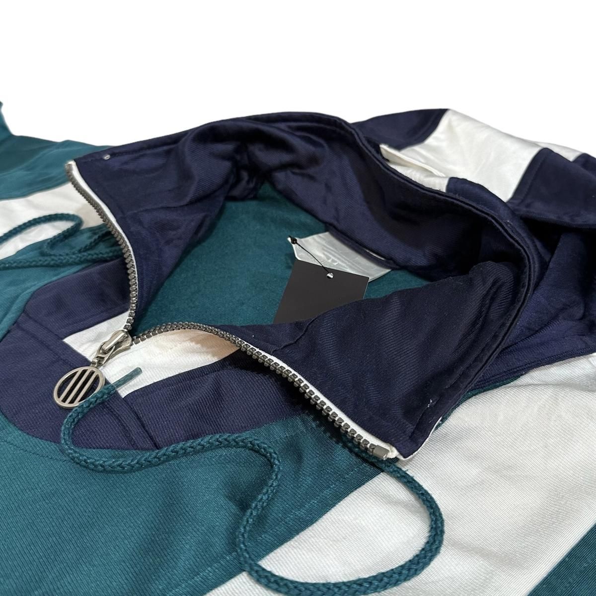 90s adidas Half-Zip Hooded Jersey 緑白紺 M アディダス ハーフ 90s adidas Half-Zip Hooded Jersey 緑白紺 M アディダス ハーフ