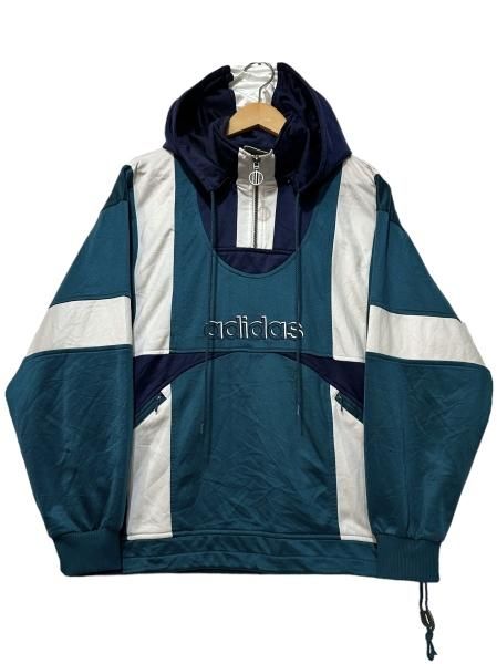 90s アディダス ロゴトラックジャケット 2XL ネイビー 紺 オレンジ 緑