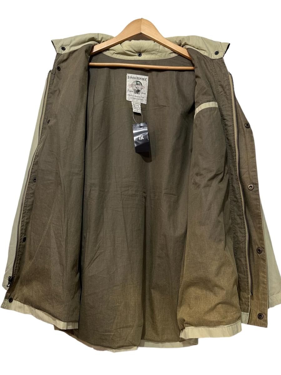90s BANANA REPUBLIC Nylon Cotton Safari Jacket カーキ S 90s BANANA REPUBLIC Nylon Cotton Safari Jacket カーキ S