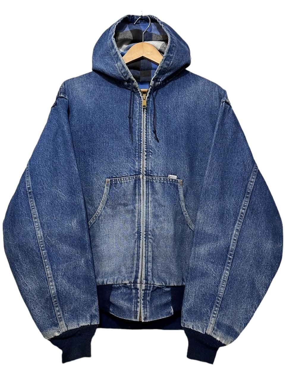 USA製 90s Carhartt Flannel Lined Denim Active Jacket 青 L USA製 90s Carhartt Flannel Lined Denim Active Jacket 青 L