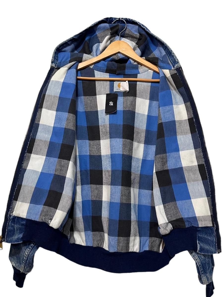 USA製 90s Carhartt Flannel Lined Denim Active Jacket 青 L USA製 90s Carhartt Flannel Lined Denim Active Jacket 青 L
