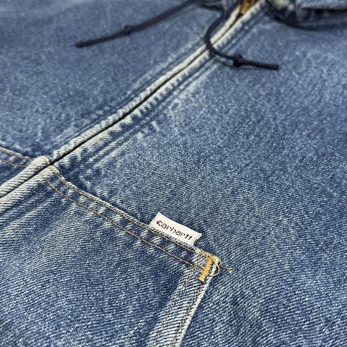 USA製 90s Carhartt Flannel Lined Denim Active Jacket 青 L USA製 90s Carhartt Flannel Lined Denim Active Jacket 青 L