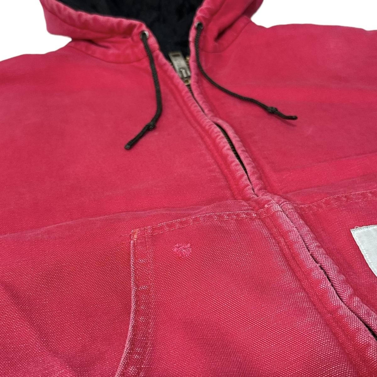 00s Carhartt Duck Active Jacket Quilted Flannel Lined 赤 M