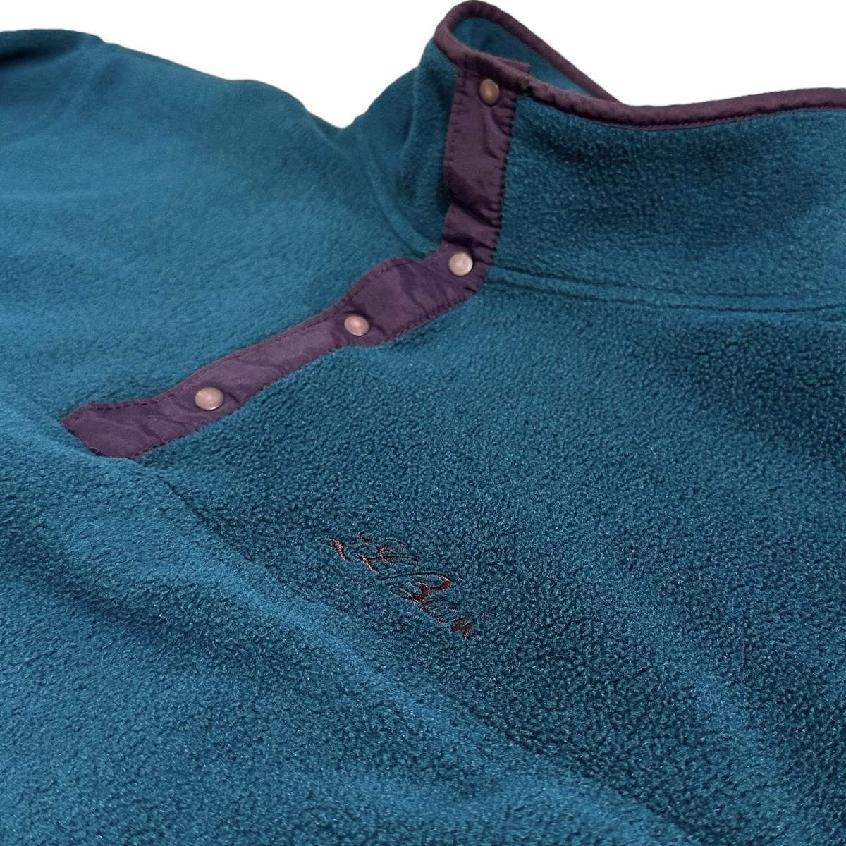 90s L.L.Bean Snap-T Type Pullover Fleece 緑 L エルエルビーン 90s L.L.Bean Snap-T Type Pullover Fleece 緑 L エルエルビーン