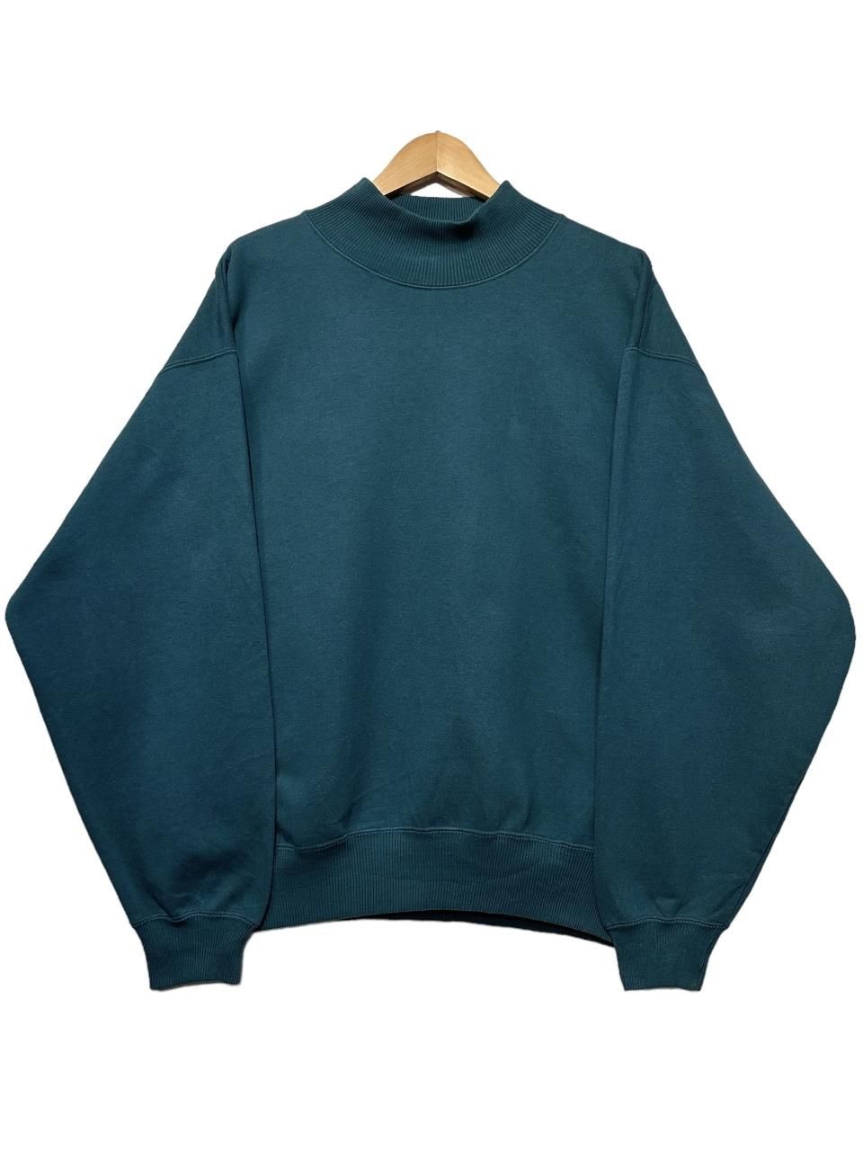 90s OLD GAP Mock Neck Plain Sweatshirt 緑 L オールドギャップ スウェット モックネック ハイネック 無地  グリーン 古着 - NEWJOKE ONLINE STORE