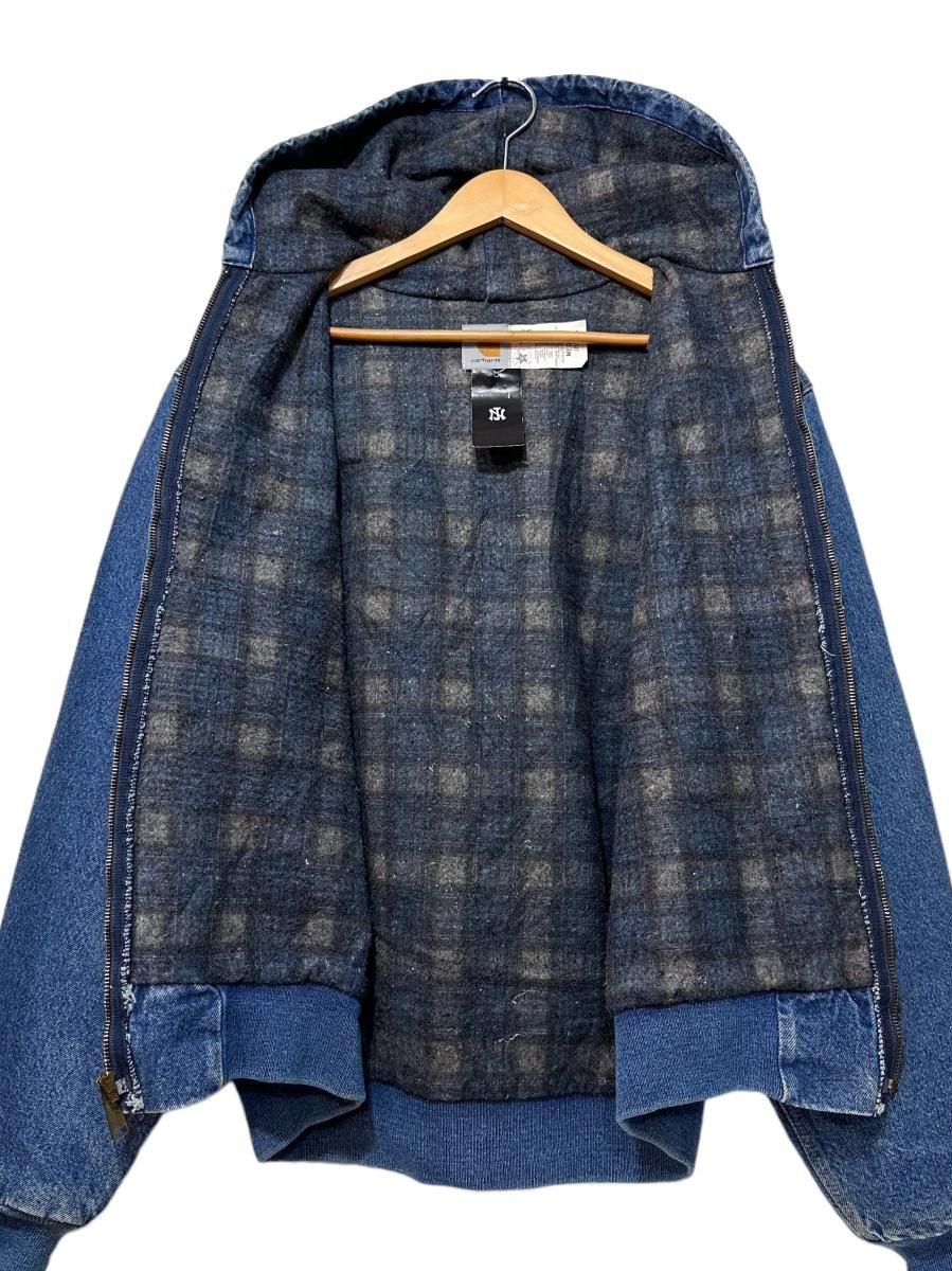 USA製 90s Carhartt Blanket Lined Denim Active Jacket 紺 M USA製 90s Carhartt Blanket Lined Denim Active Jacket 紺 M