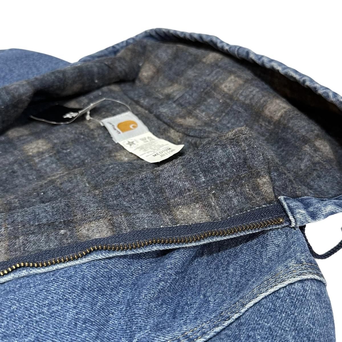 USA製 90s Carhartt Blanket Lined Denim Active Jacket 紺 M USA製 90s Carhartt Blanket Lined Denim Active Jacket 紺 M