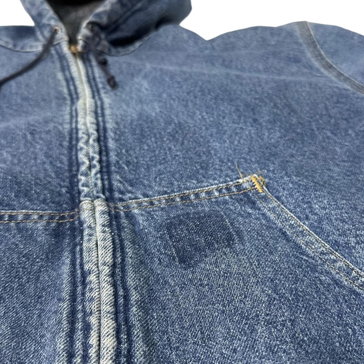 USA製 90s Carhartt Blanket Lined Denim Active Jacket 紺 M USA製 90s Carhartt Blanket Lined Denim Active Jacket 紺 M
