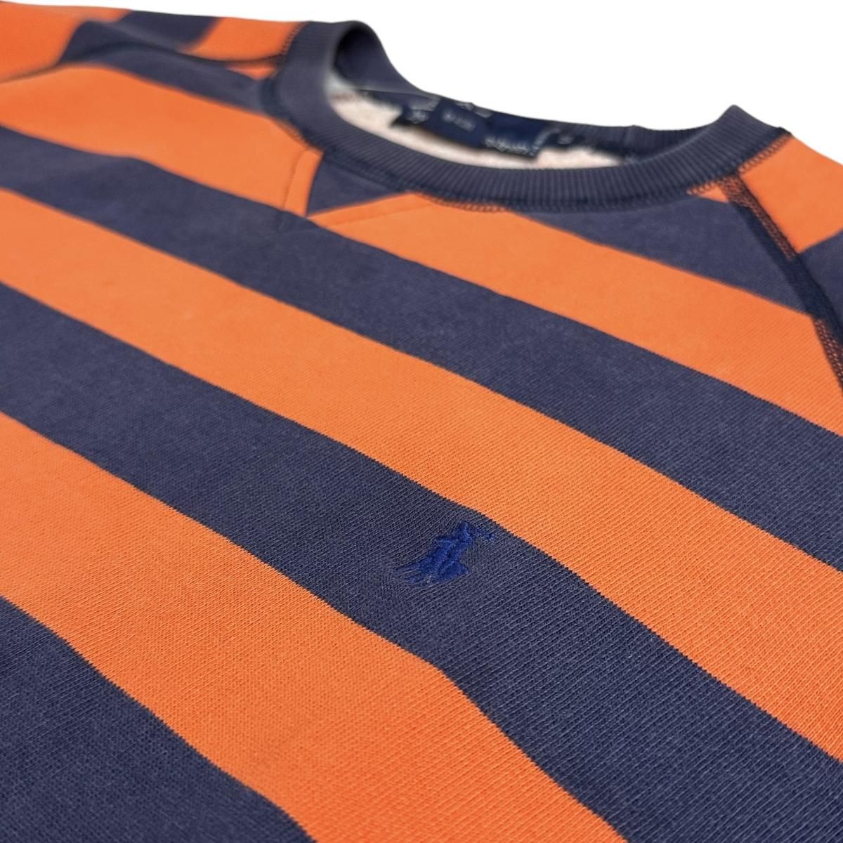 90s Polo Ralph Lauren Stripe Sweatshirt 紺オレンジ S ポロ 90s Polo Ralph Lauren Stripe Sweatshirt 紺オレンジ S ポロ