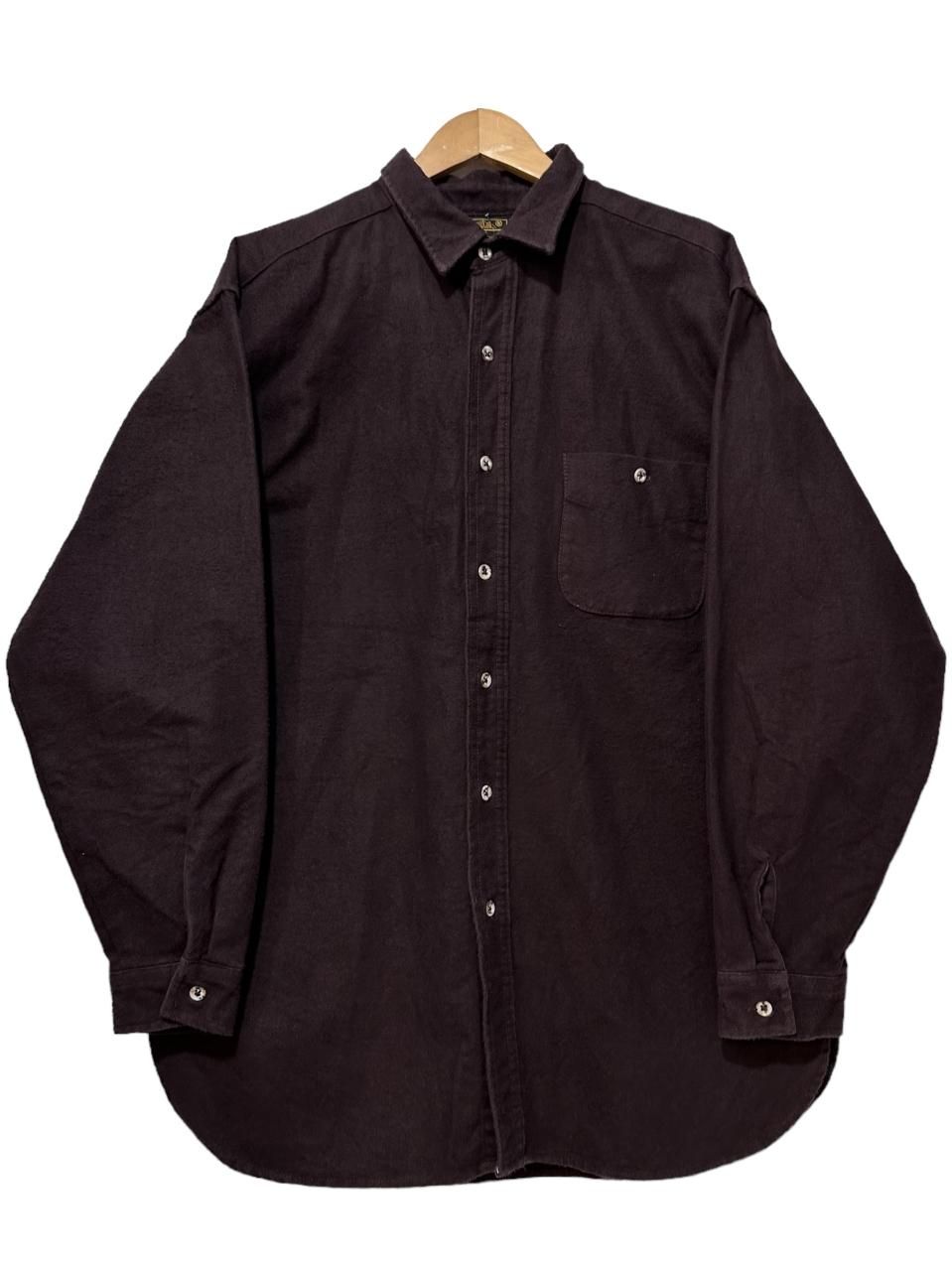 80s Eddie Bauer Chamois Cloth L/S Shirt 茶 L 黒タグ エディー 80s Eddie Bauer Chamois Cloth L/S Shirt 茶 L 黒タグ エディー