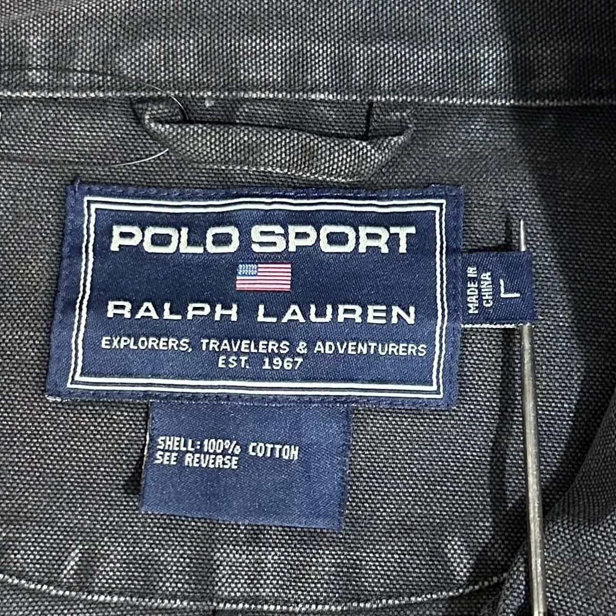 90s~00s POLO SPORT Duck Work Jacket 黒 L ポロスポーツ ダック