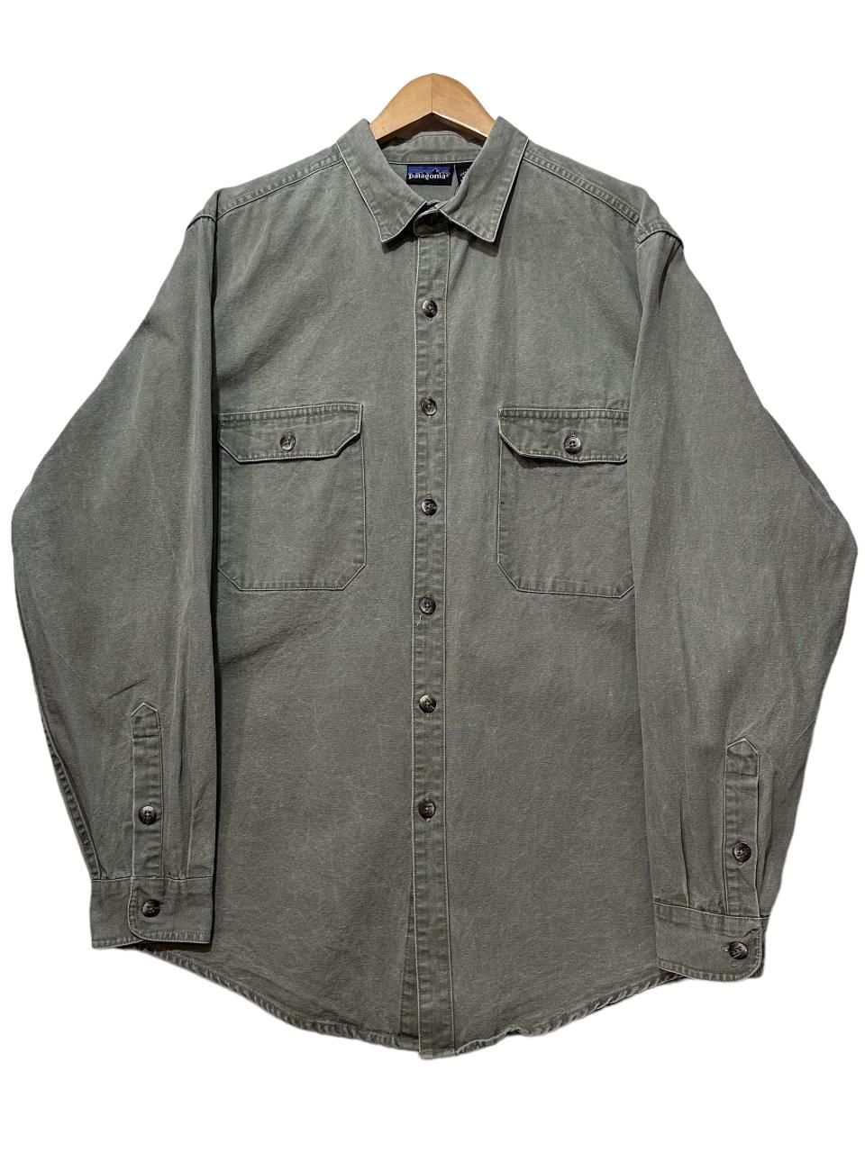 93年製 patagonia Original Canvas Shirt オリーブ L 90s 93年製 patagonia Original Canvas Shirt オリーブ L 90s