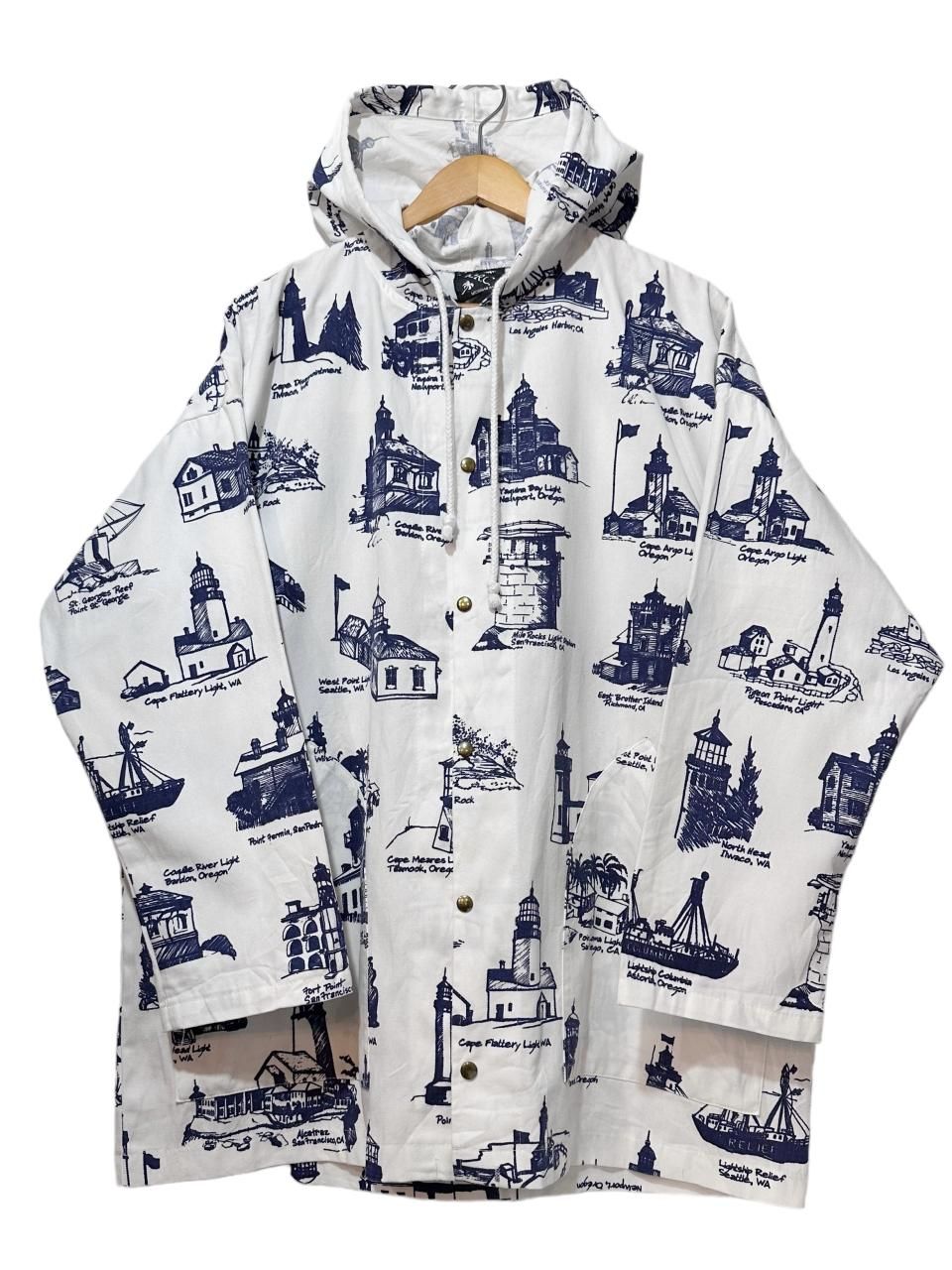 USA製 90s MICHIGAN RAG Cotton Hooded Jacket 白 M ミシガン USA製 90s MICHIGAN RAG Cotton Hooded Jacket 白 M ミシガン