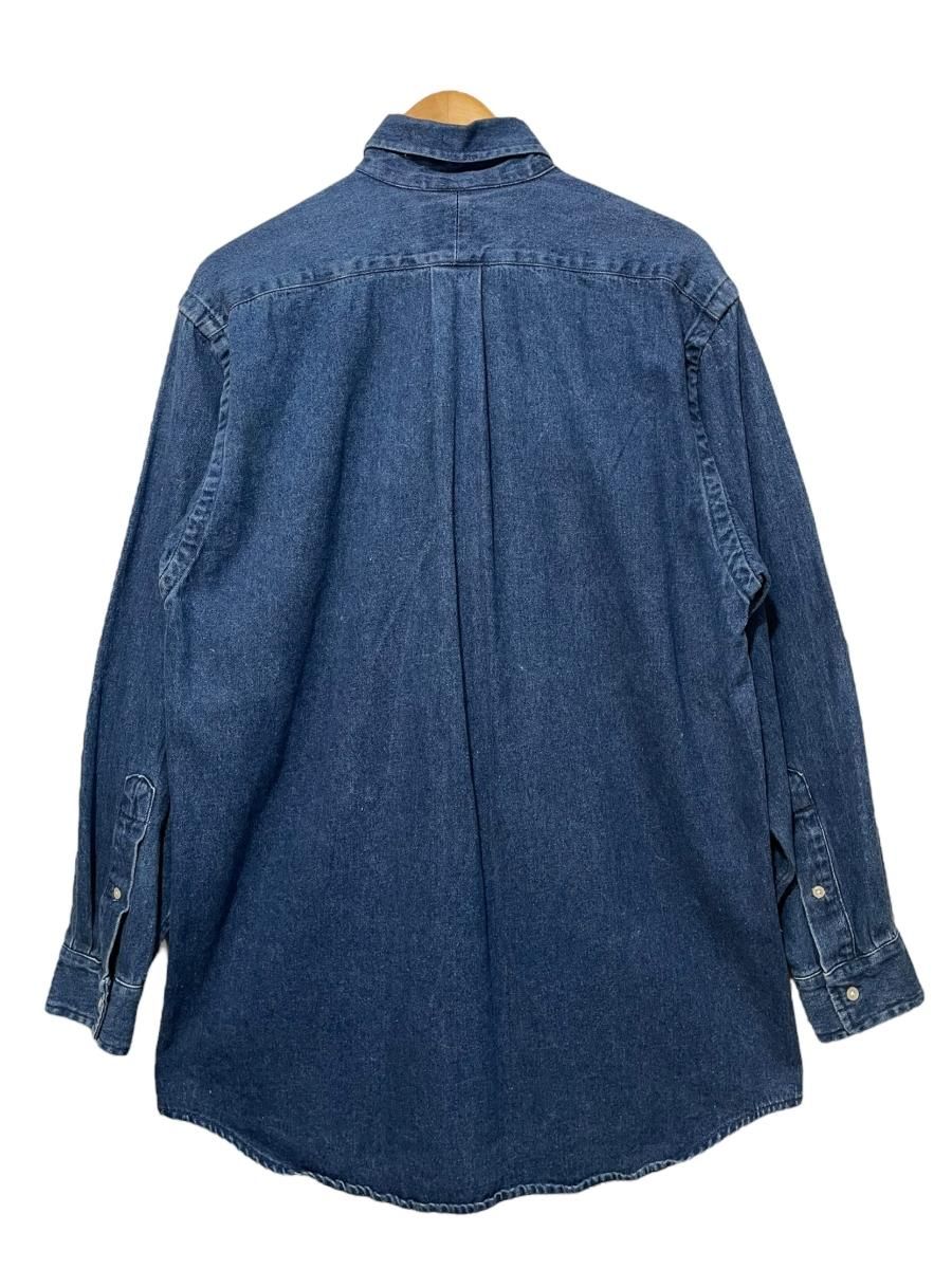 90s POLO COUNTRY Denim BD L/S Shirt 紺 M ポロカントリー 長袖