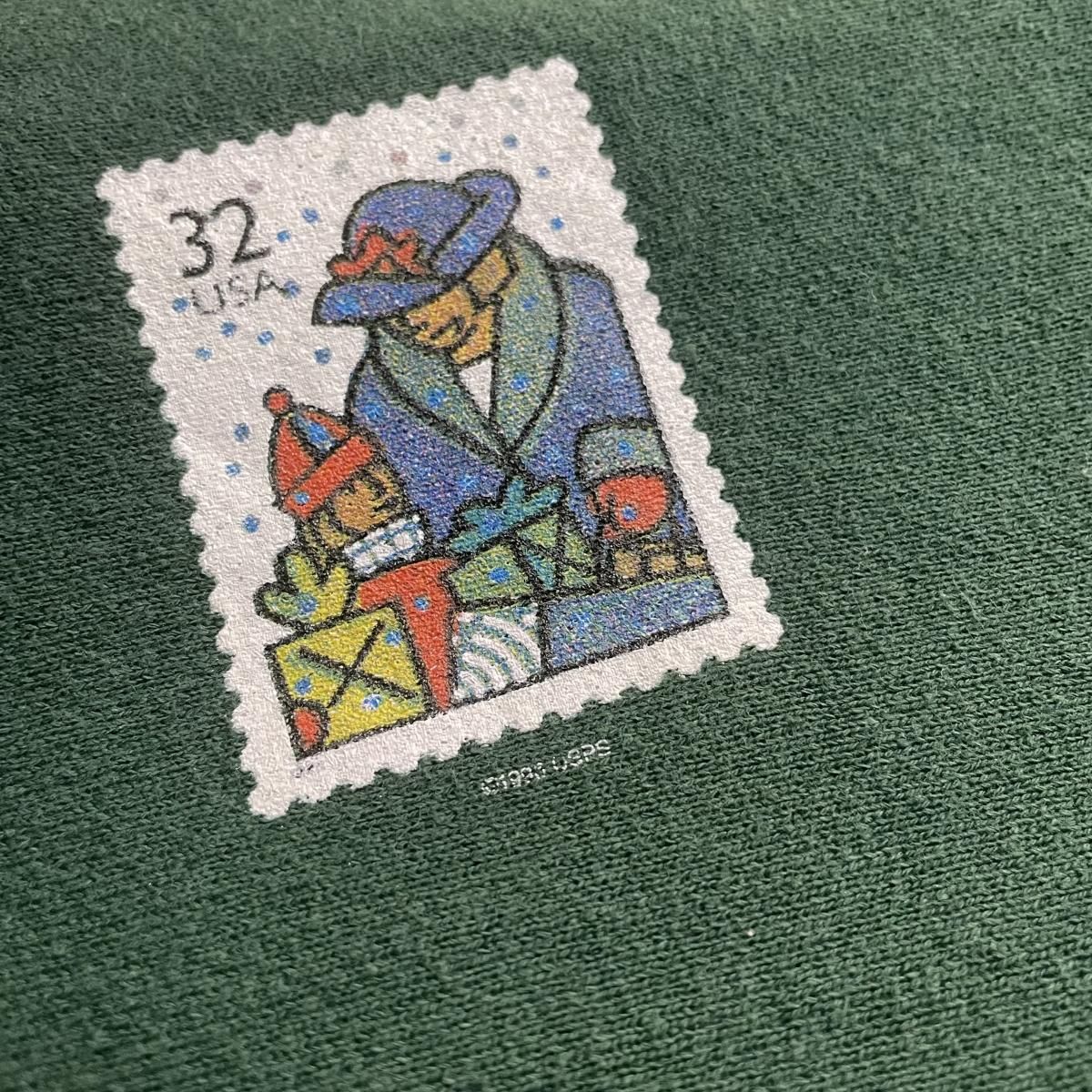 USA製 90s USPS Print Sweatshirt 緑 XL アメリカ合衆国郵便公社