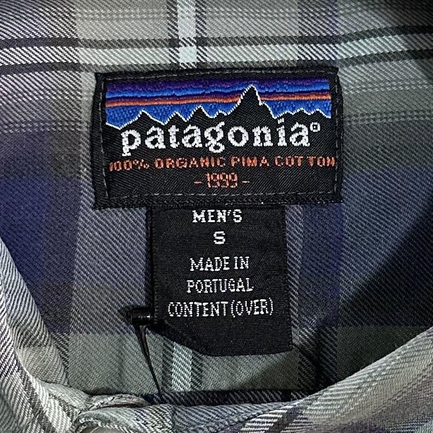 ポルトガル製 99年 patagonia Organic Pima Cotton Shirt 青緑 S ポルトガル製 99年 patagonia Organic Pima Cotton Shirt 青緑 S