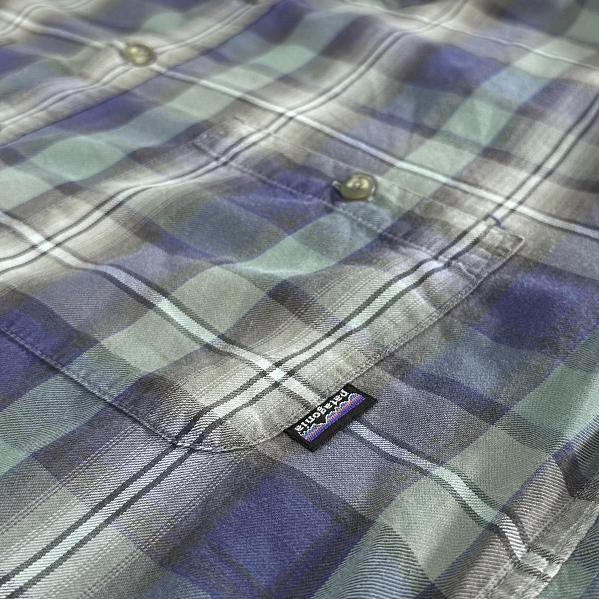 ポルトガル製 99年 patagonia Organic Pima Cotton Shirt 青緑 S ポルトガル製 99年 patagonia Organic Pima Cotton Shirt 青緑 S