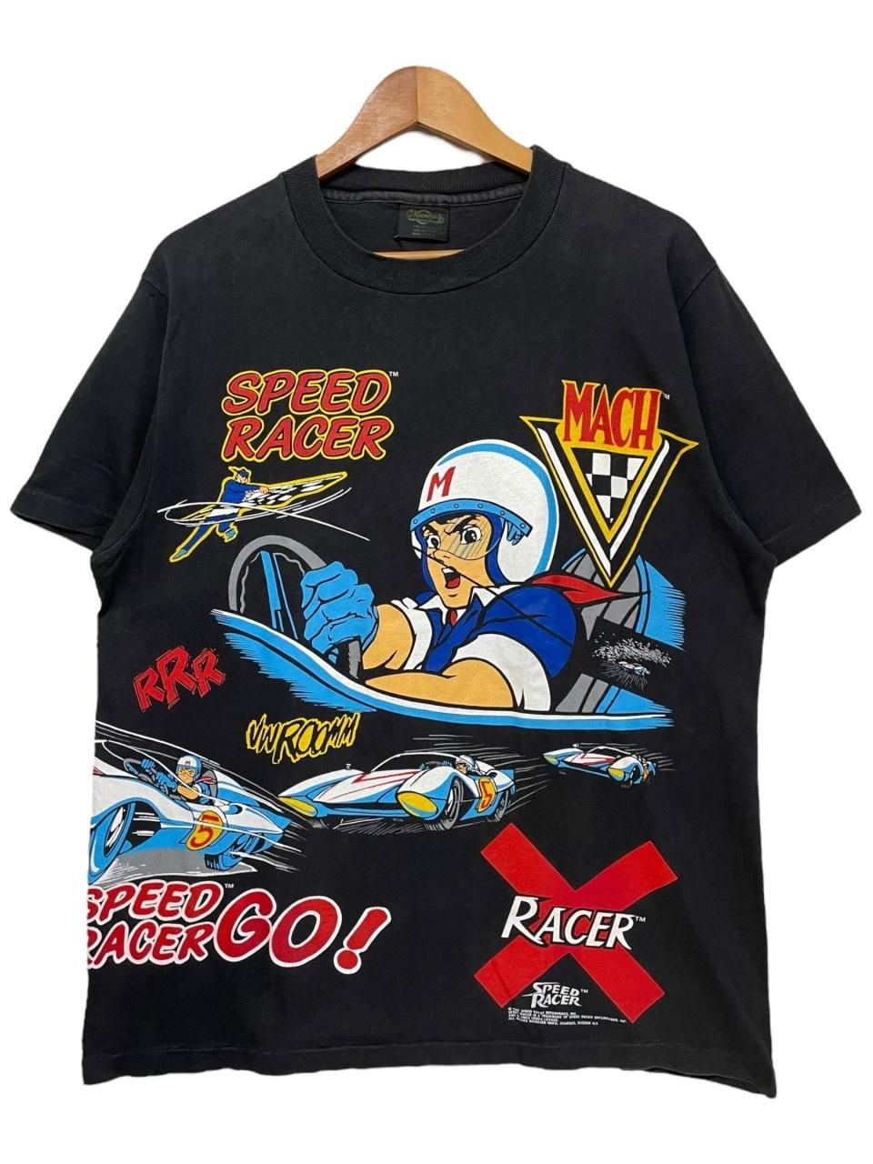 USA製 90s SPEED RACER Multi Print S/S Tee 黒 L スピード USA製 90s SPEED RACER Multi Print S/S Tee 黒 L スピード