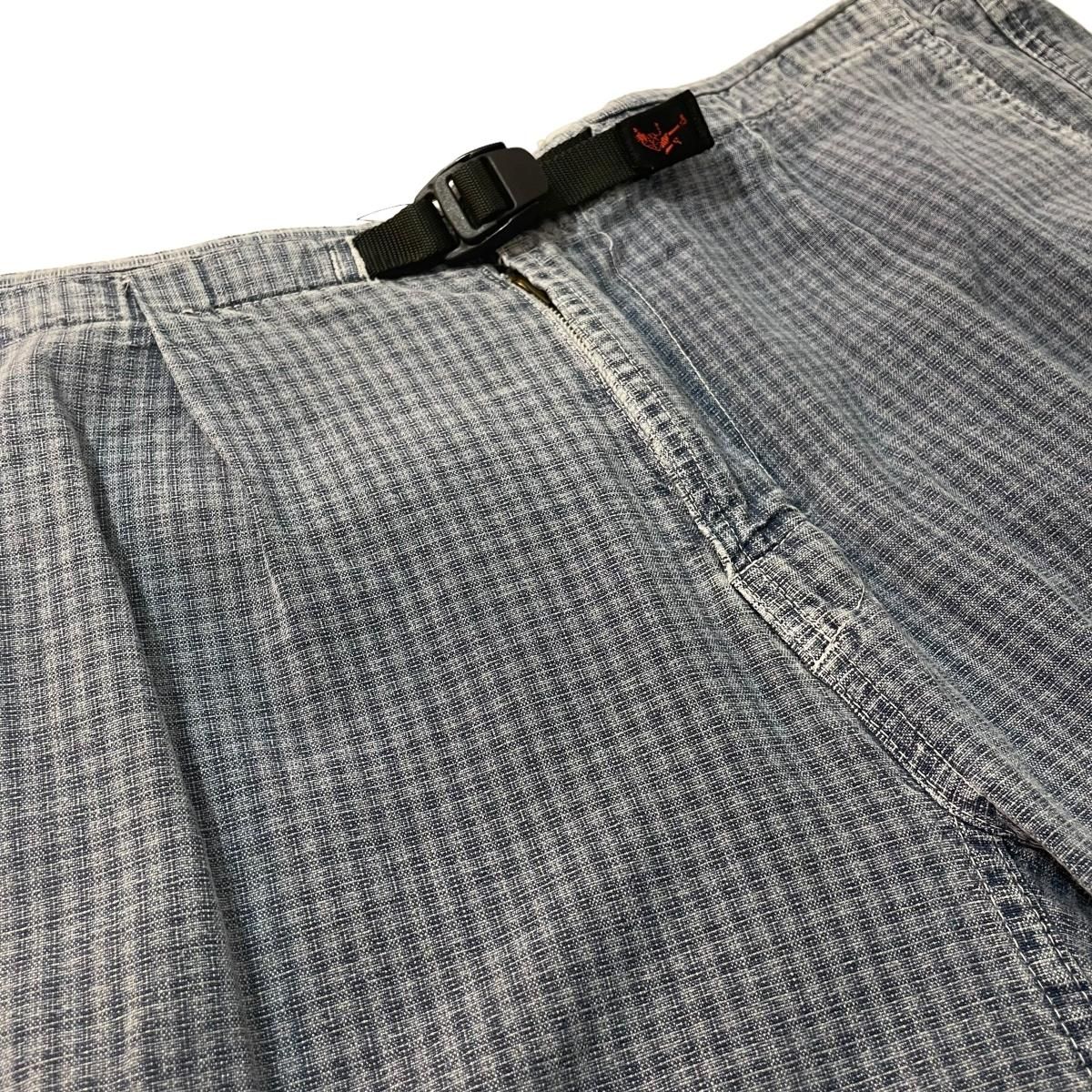 USA製 80s～90s GRAMICCI Check Climbing Shorts 灰紺青 L グラミチ