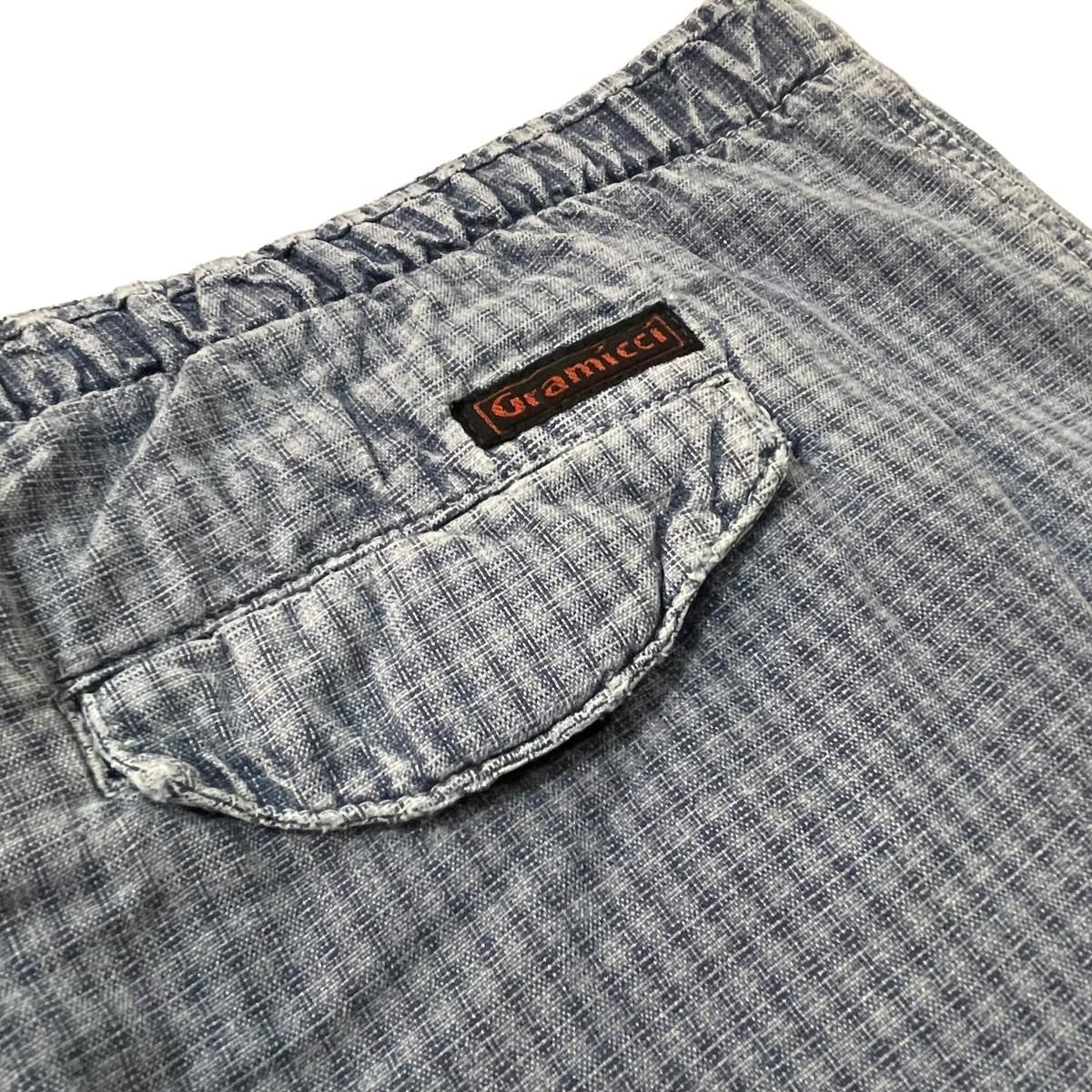 USA製 80s～90s GRAMICCI Check Climbing Shorts 灰紺青 L グラミチ
