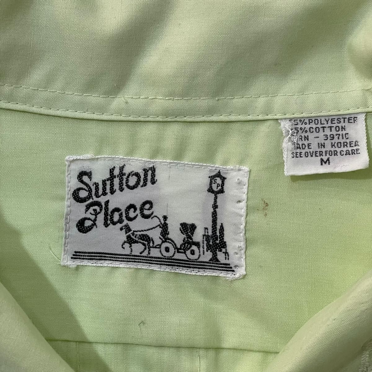 70s SUTTON PLACE L/S Cuba Shirt 黄緑 M サットンプレイス 長袖 70s SUTTON PLACE L/S Cuba Shirt 黄緑 M サットンプレイス 長袖