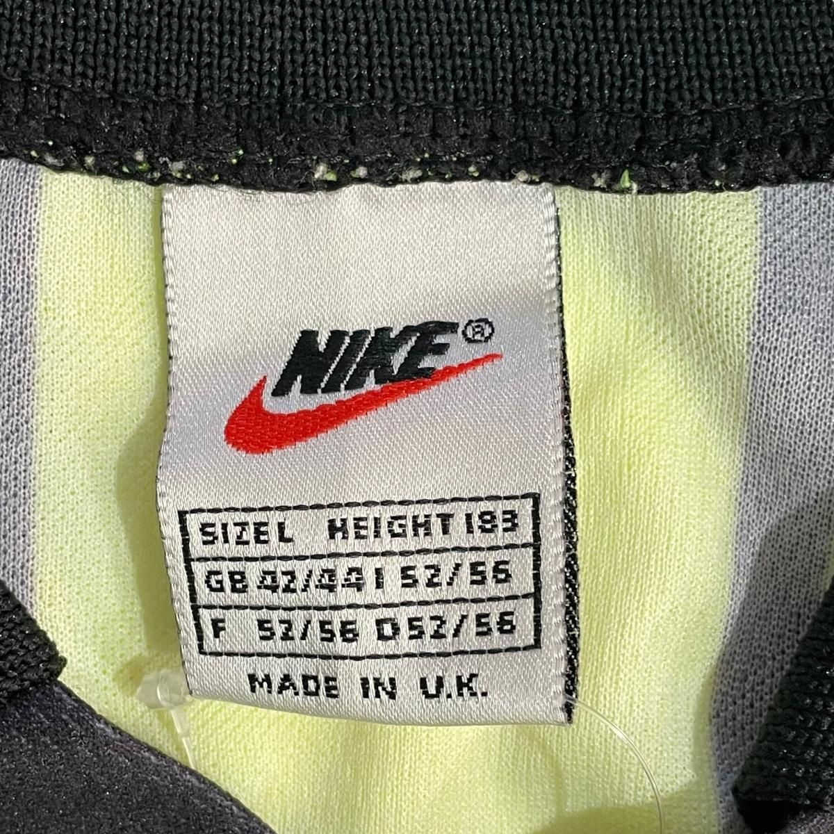 UK製 90s NIKE Logo S/S Soccer Jersey 黒蛍光黄 L ナイキ UK製 90s NIKE Logo S/S Soccer Jersey 黒蛍光黄 L ナイキ