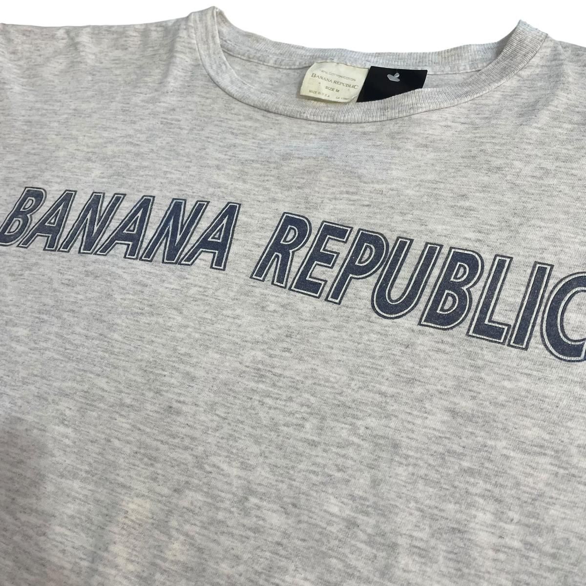 USA製 90s BANANA REPUBLIC Logo S/S Tee 灰 M バナナリ USA製 90s BANANA REPUBLIC Logo S/S Tee 灰 M バナナリ